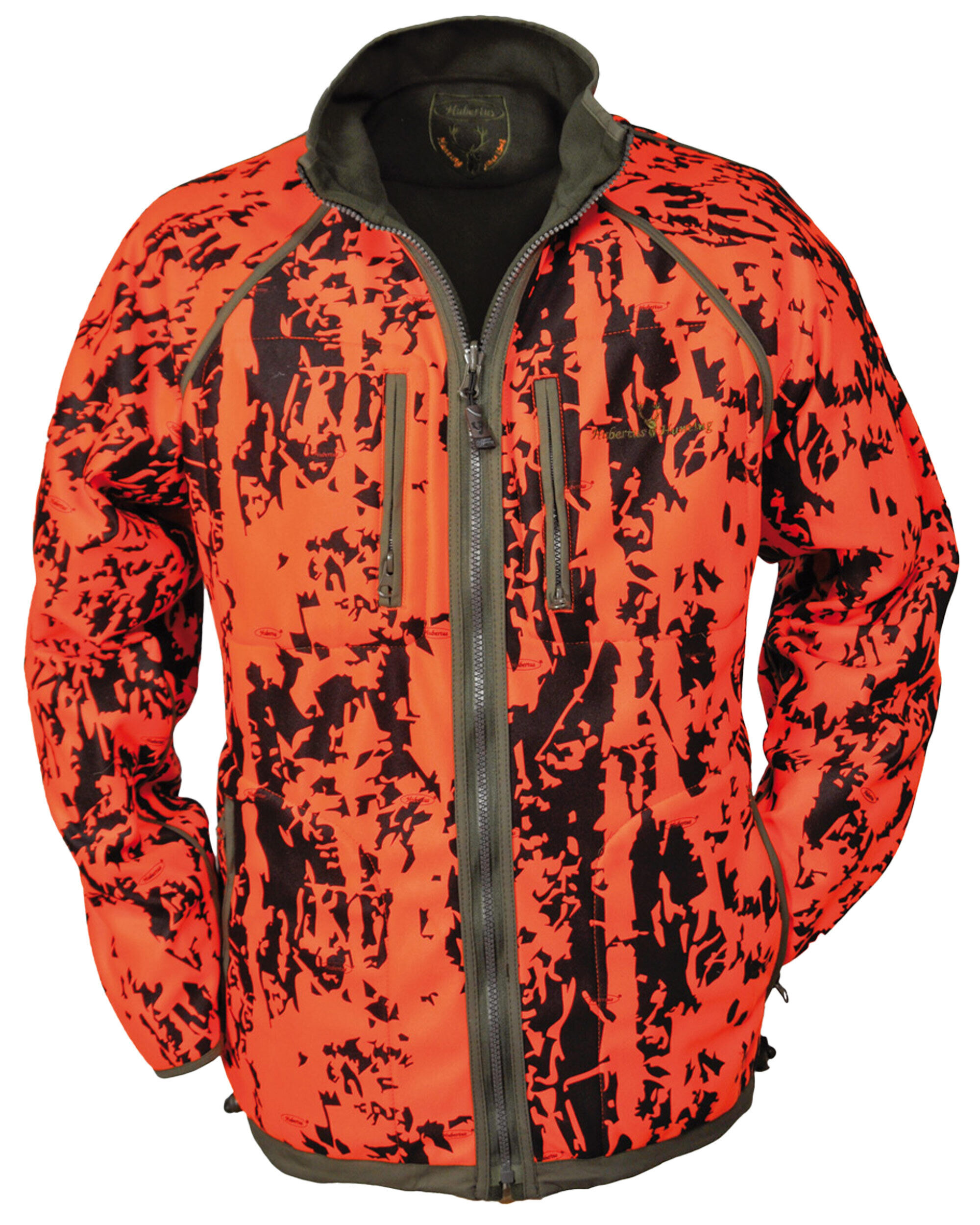 Hubertus Warn-Wende-Fleecejacke Pirsch Camo (oliv/orange)