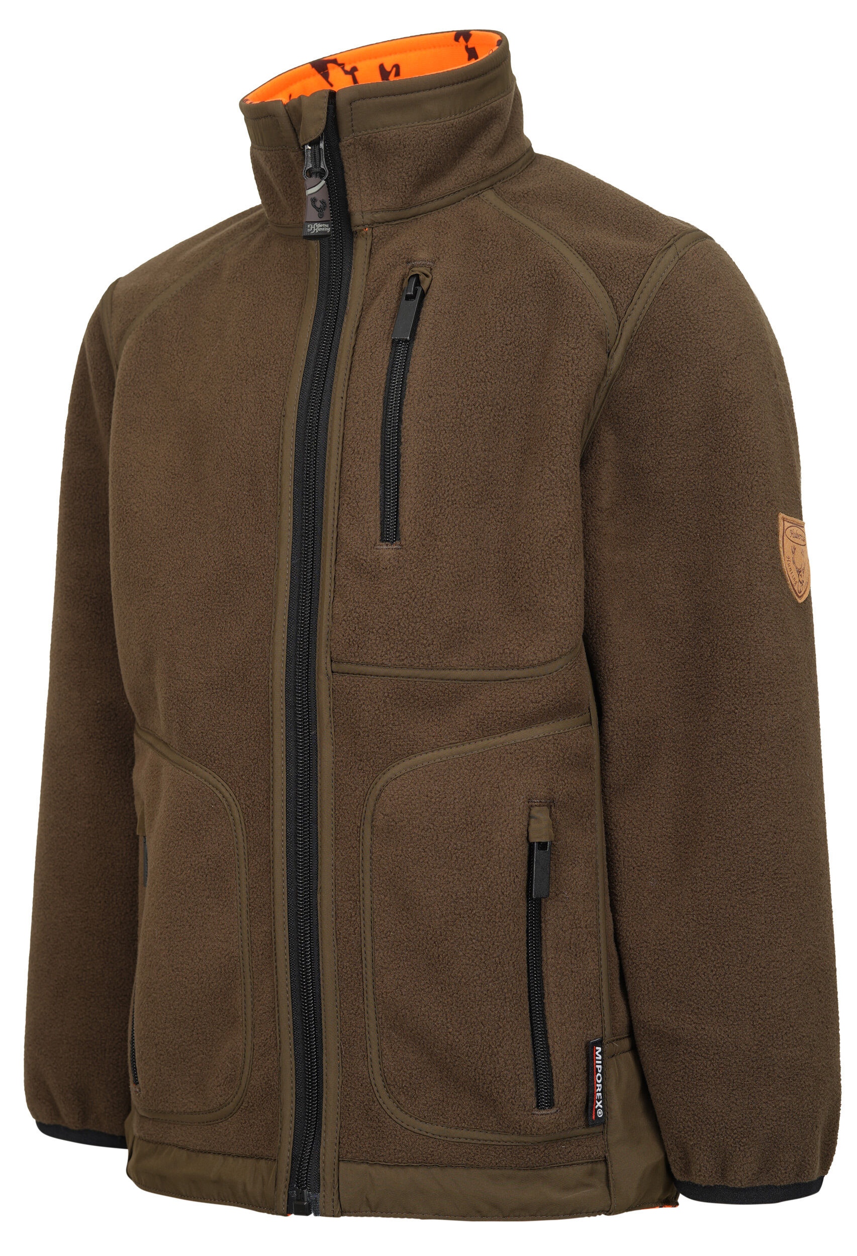 Hubertus Kinder-Warnwendefleecejacke Pirsch 2 (oliv/orange)