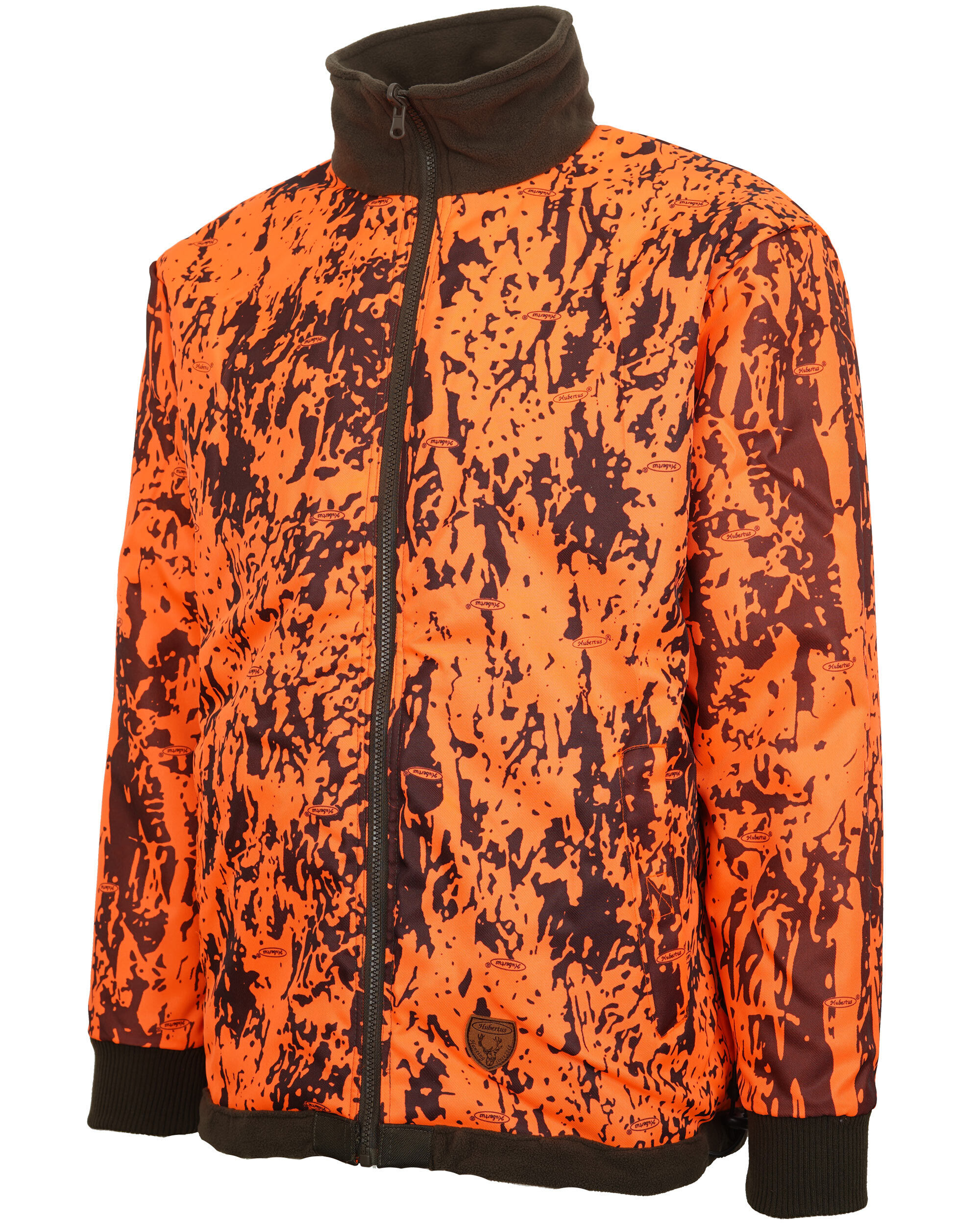 Hubertus Warn-Wendejacke Fleece Drückjagd (orange/oliv)