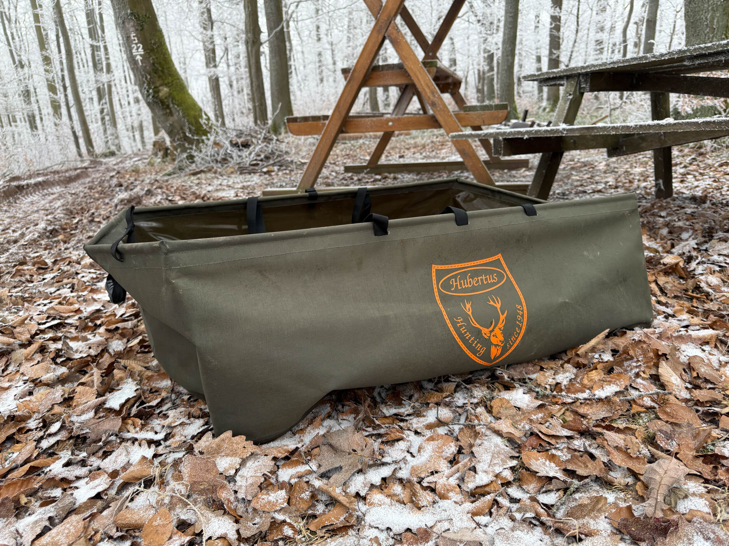 Die faltbare Wildwanne von Hubertus für Rot- und Schwarzwild