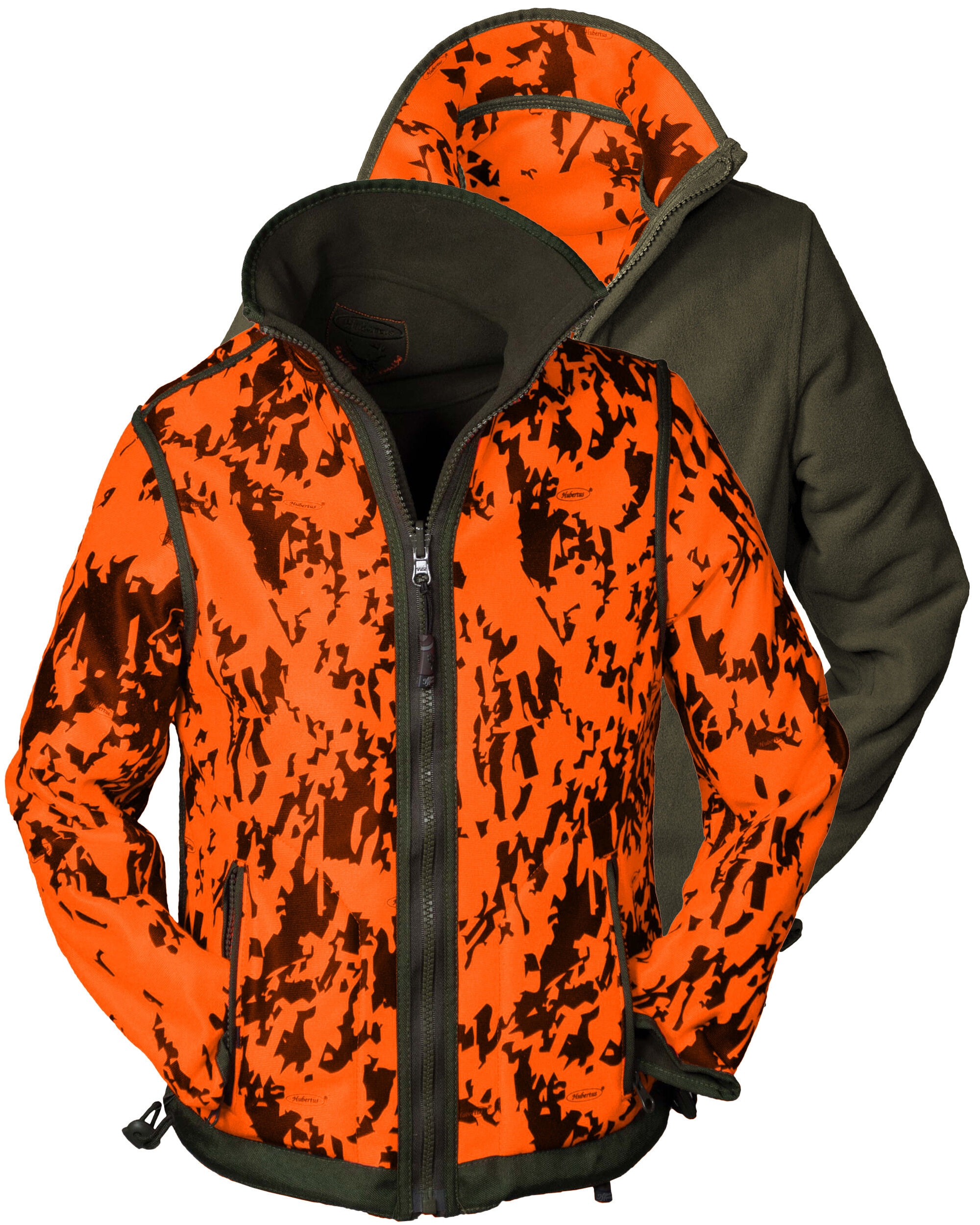 Hubertus Warn-Wendefleecejacke Pirsch Kinder (oliv/orange)