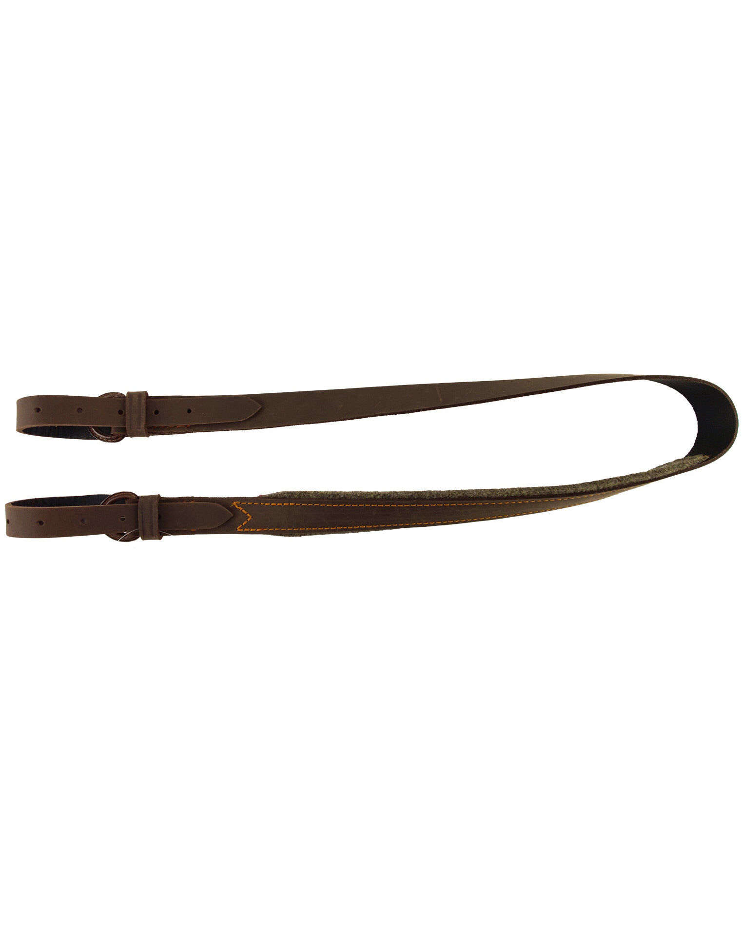 AKAH Gewehrriemen Pull-up Leder mit Wollfilz (braun)