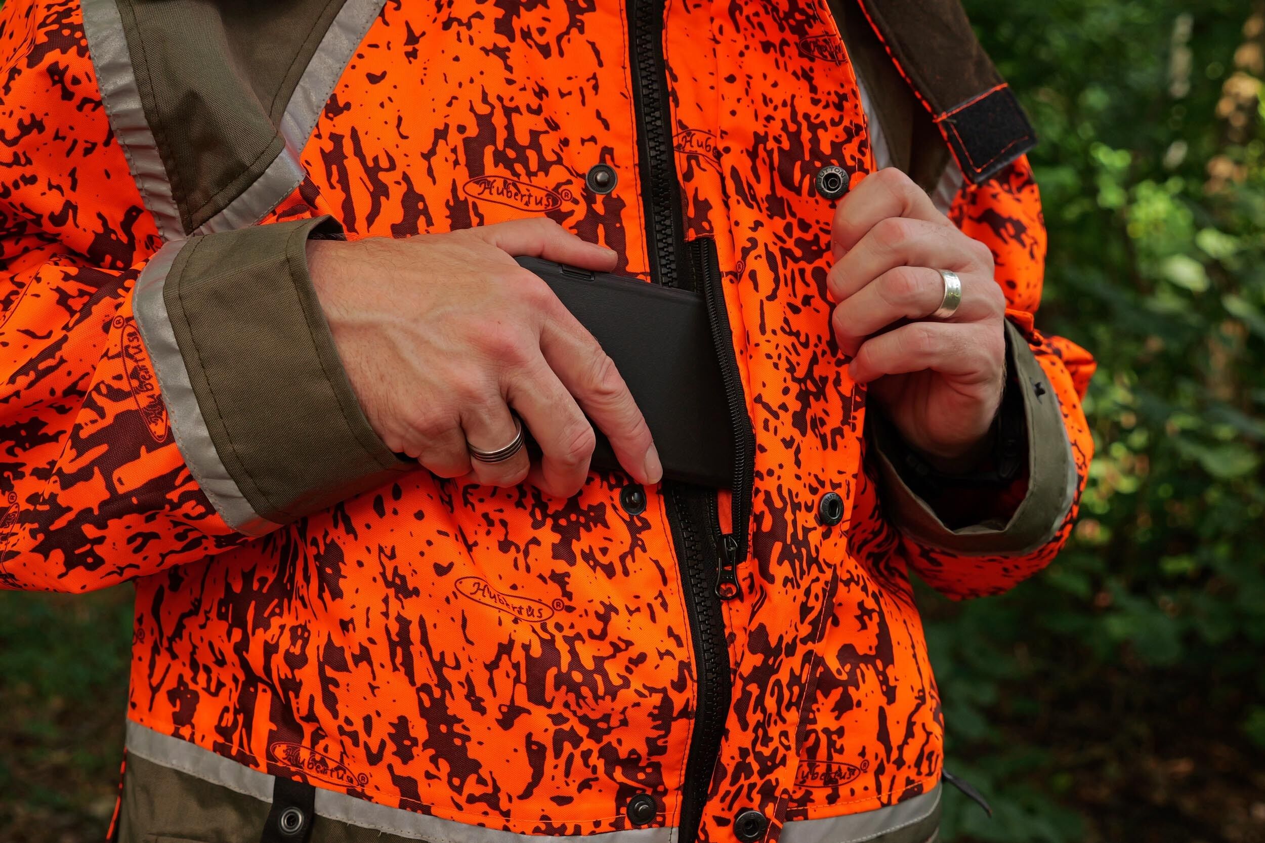 Hubertus Hundeführerjacke Sicherheit (oliv/orange)