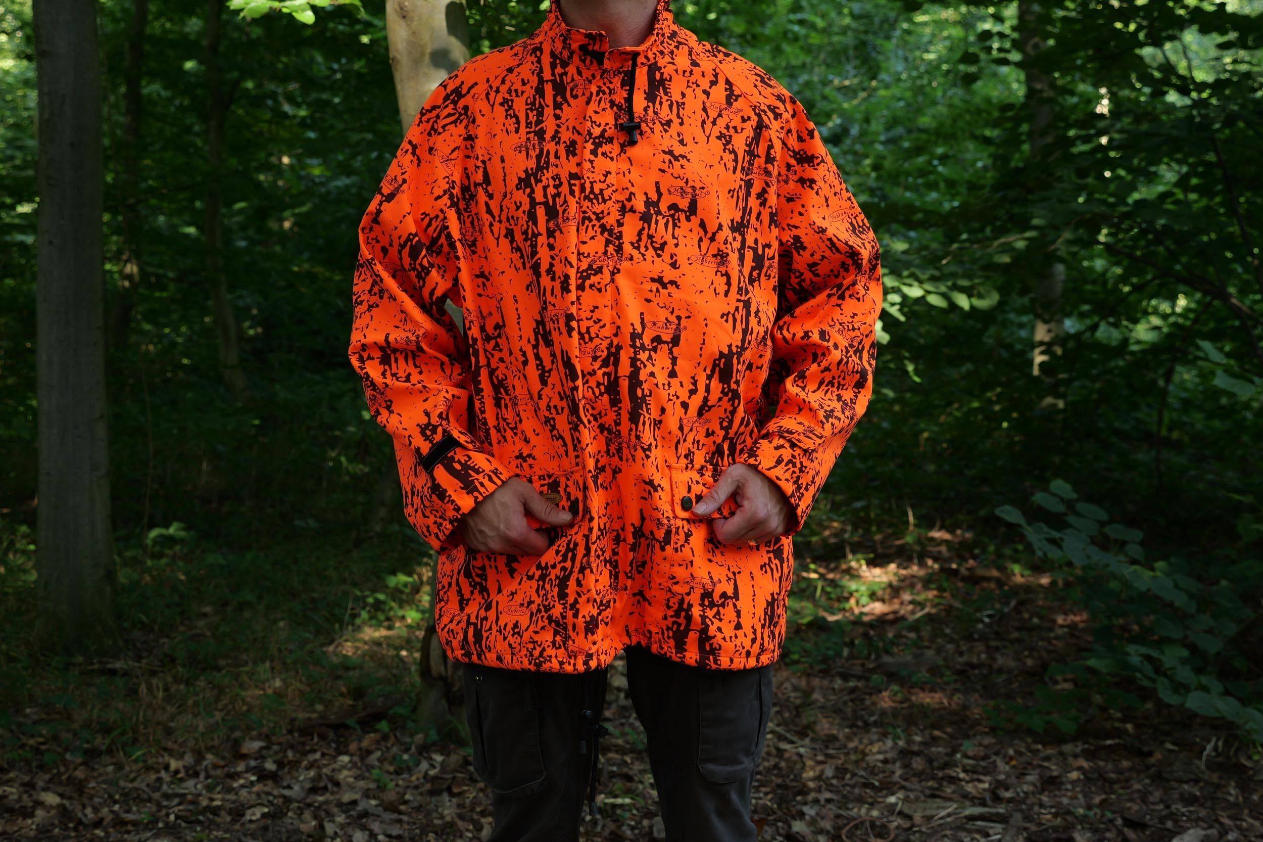 Hubertus Warn-Überjacke Drückjagd wasserdicht (grün-orange) Hubertus Warn-Überjacke Drückjagd wasserdicht (grün-orange)