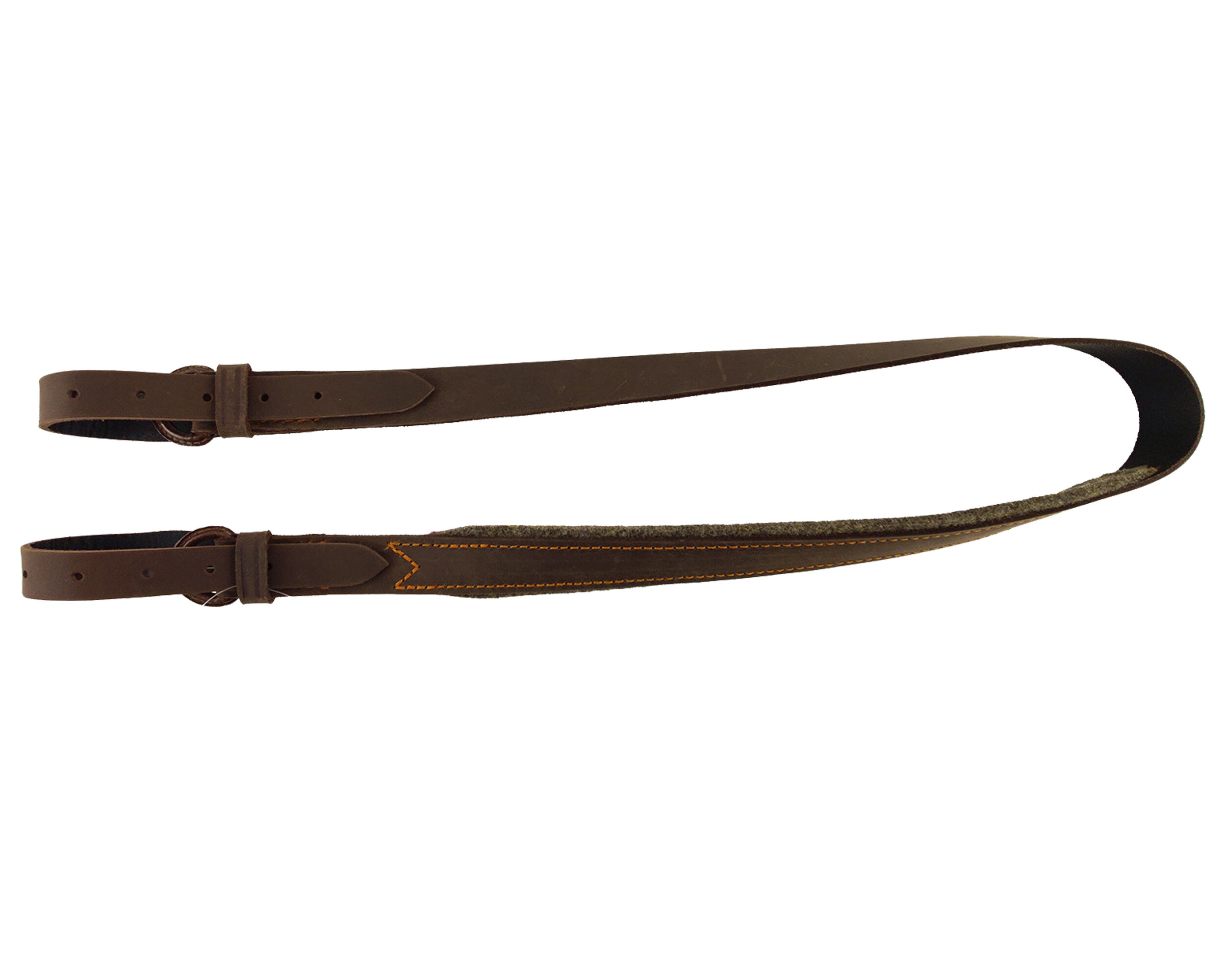 AKAH Gewehrriemen Pull-up Leder mit Wollfilz (braun)