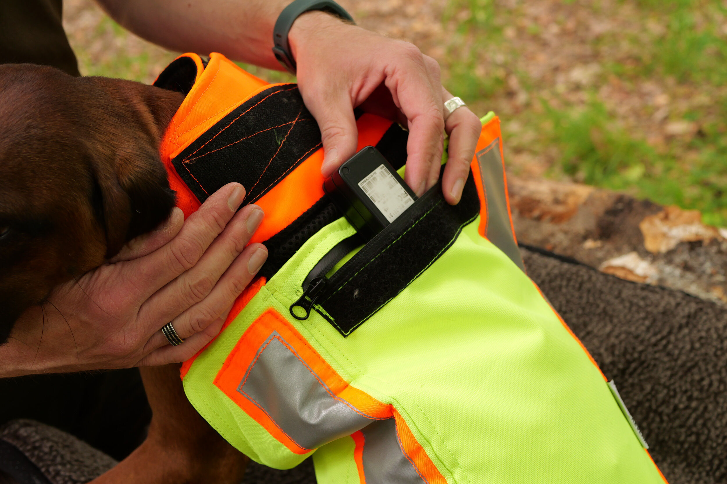 Hubertus Hundeschutzweste (gelb/orange)
