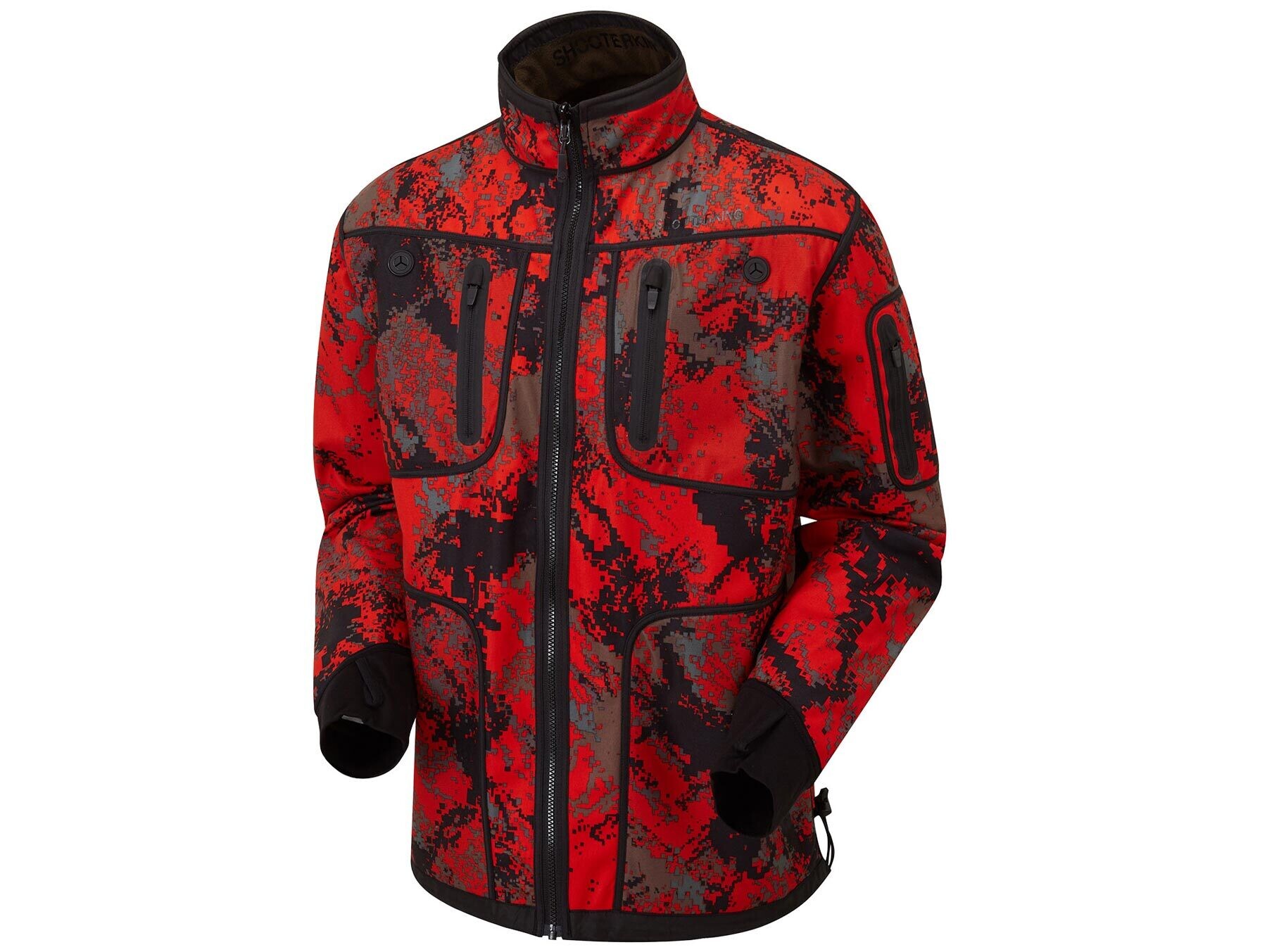 Shooterking Softshell Jacke wendbar Forest Mist (Rot)