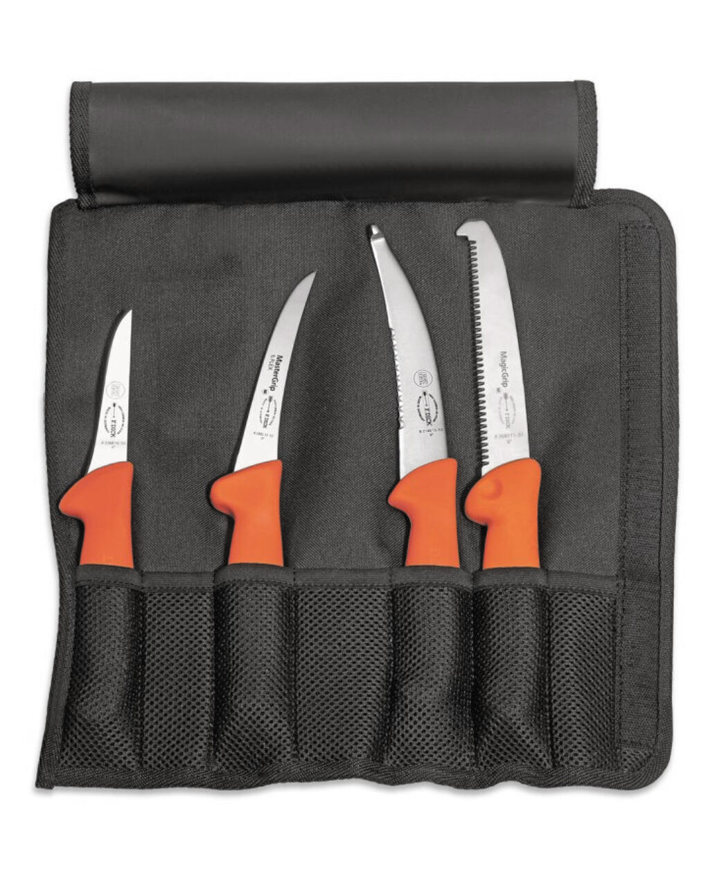 Dick Textil-Rolltasche Jagd 4-tlg. – Messer-Set mit Säge
