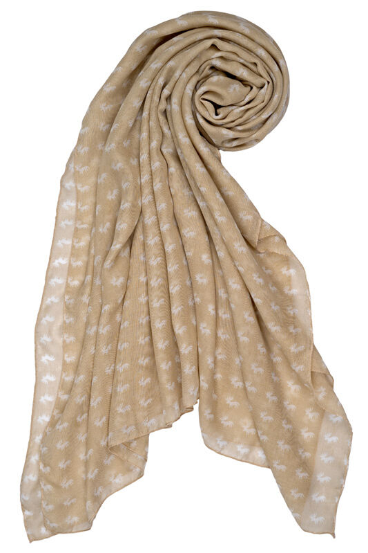 Hubertus Tuch mit Hirschmotiv (beige) Hubertus Tuch mit Hirschmotiv (beige)