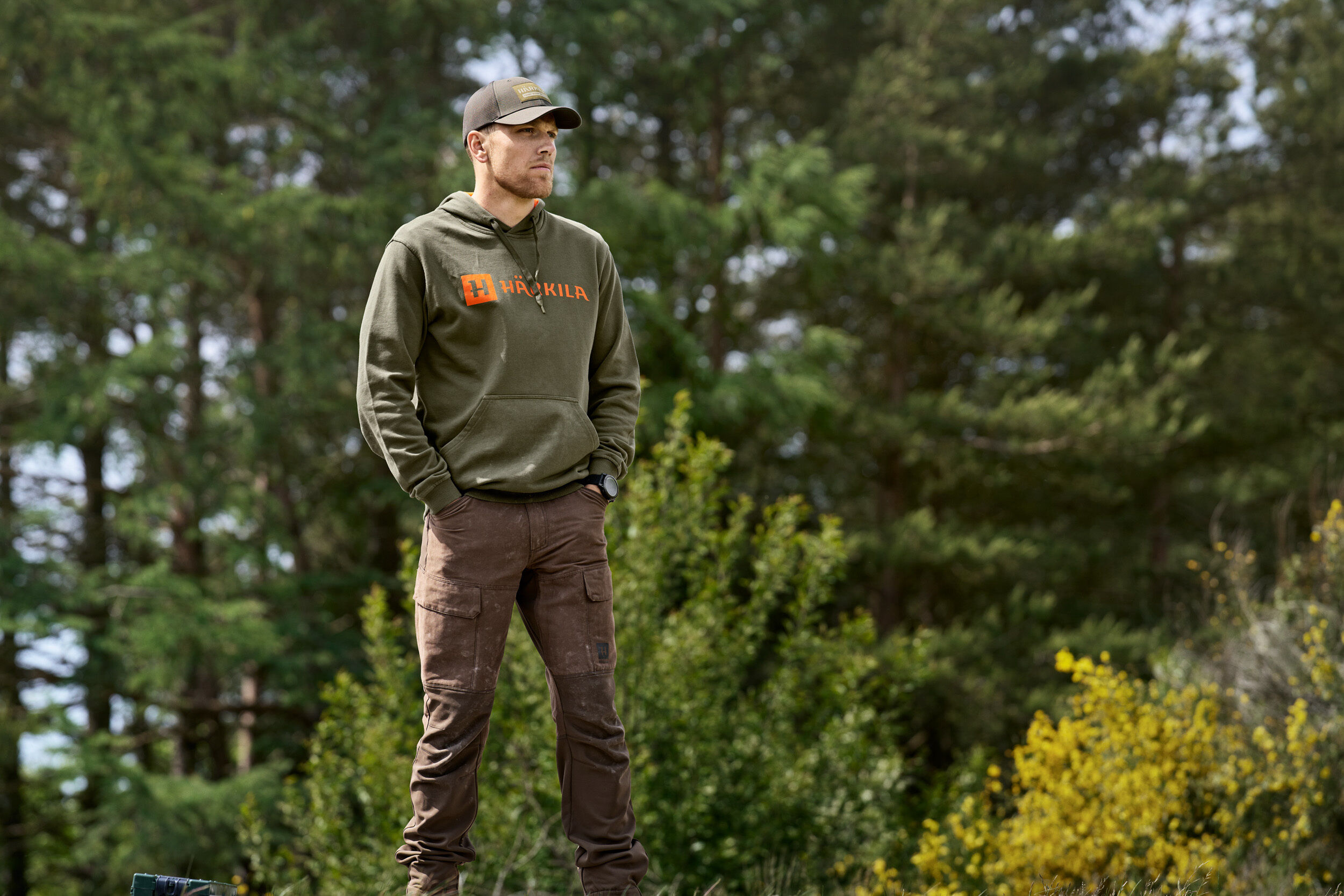 Härkila Identity Hoodie (Grape leaf/Mandarin orange)