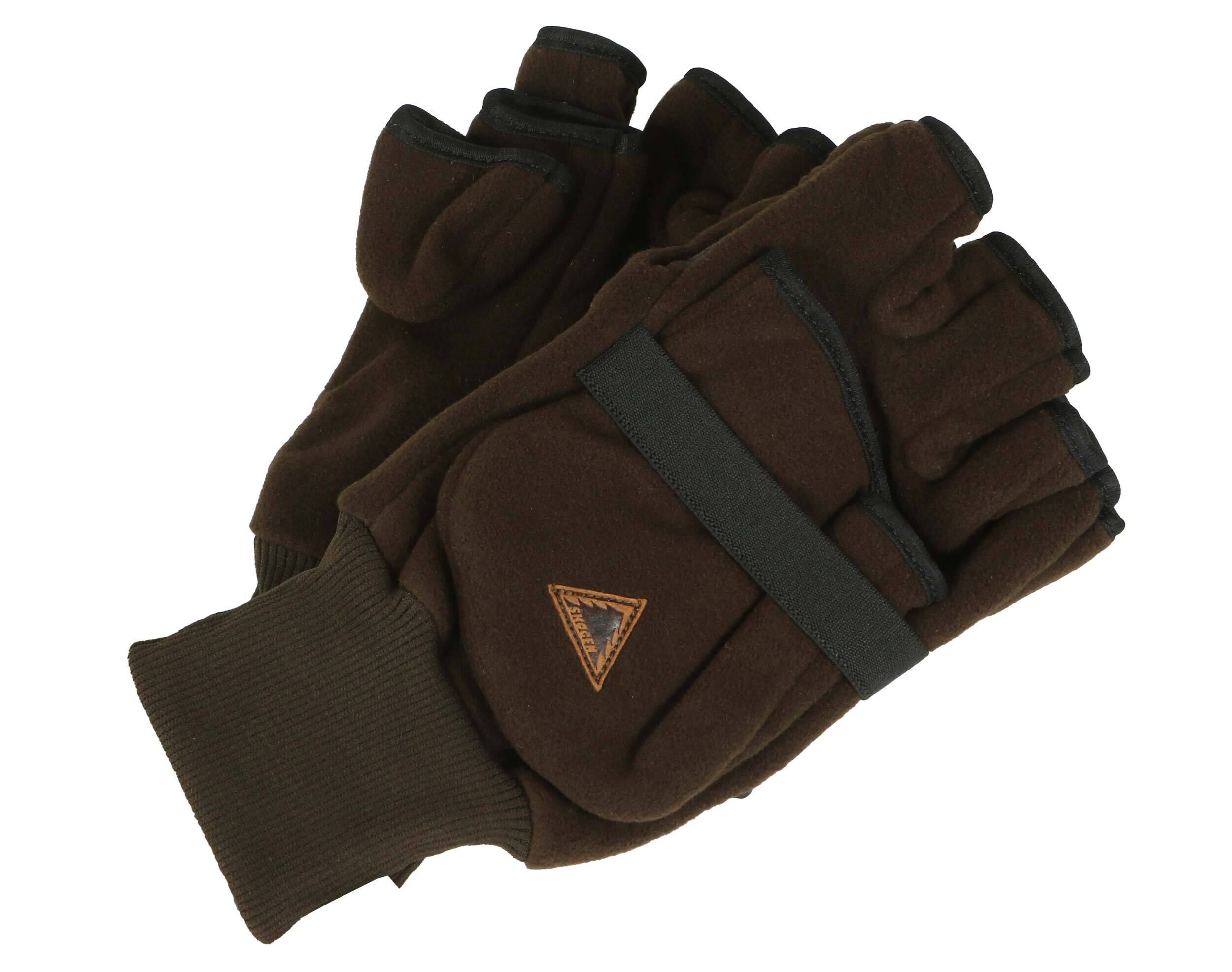 Skogen Fleece-Fingerhandschuhe mit Fäustel (braun) Skogen Fleece-Fingerhandschuhe mit Fäustel (braun)