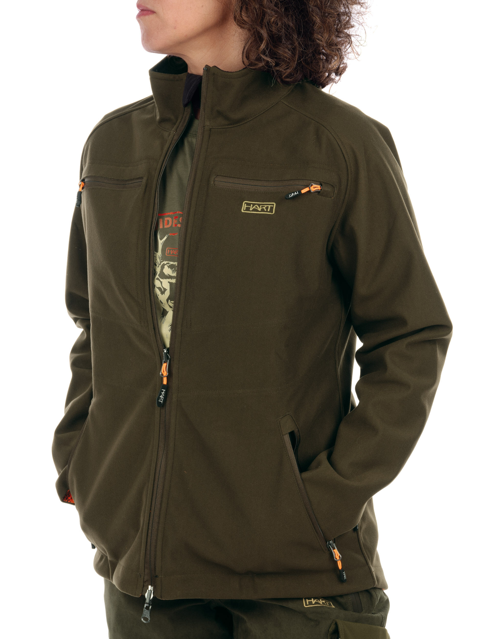 Hart Damen-Fleecejacke Tulsa-S wendbar (Orange/Grün)