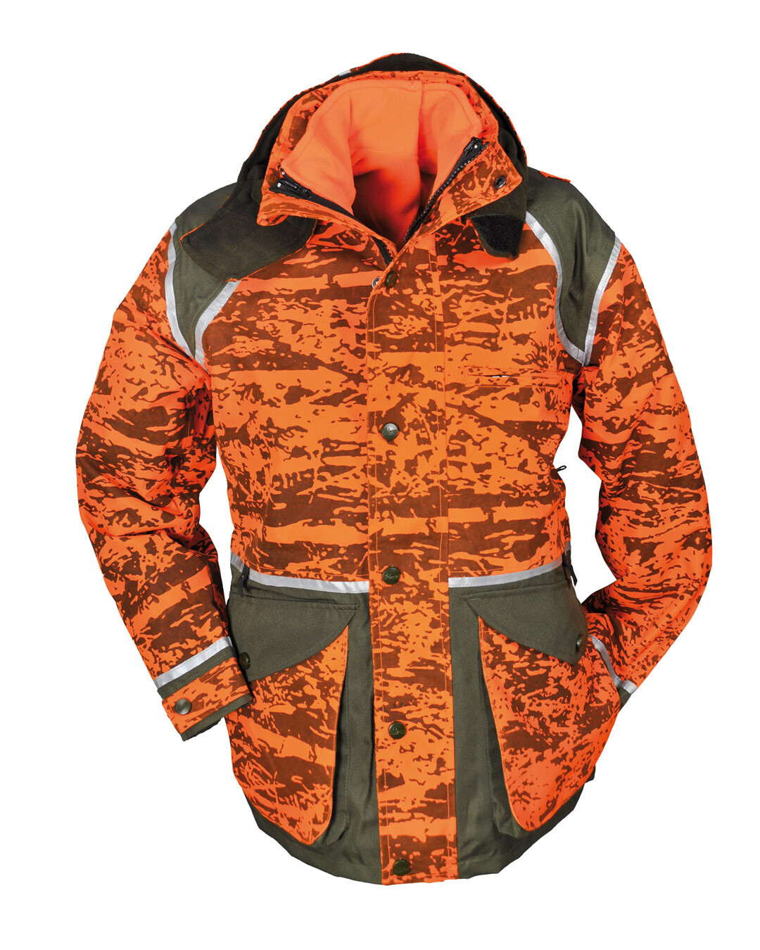 Hubertus Hundeführerjacke Sicherheit (oliv/orange)