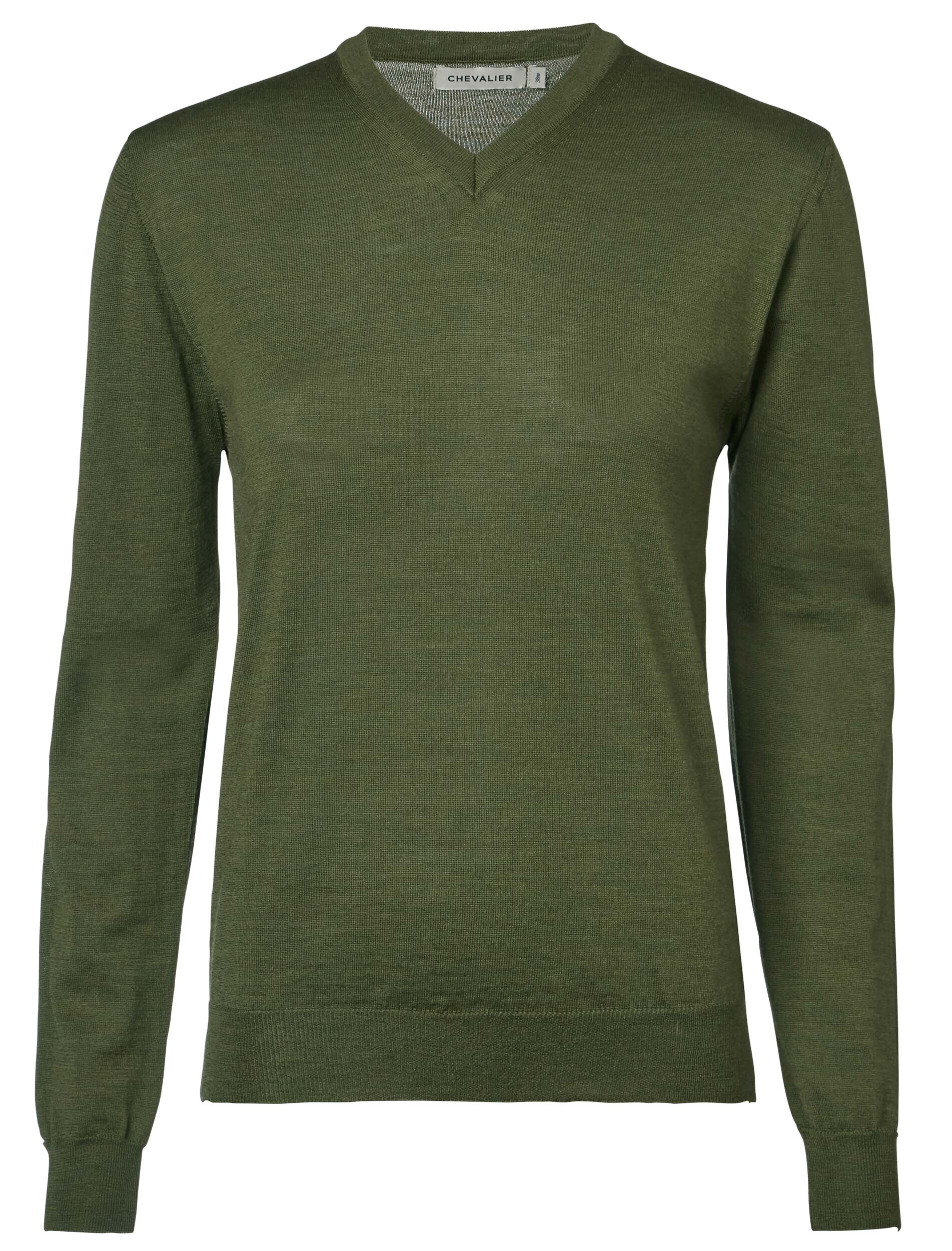 Chevalier Blaise V-Neck Merinopullover Damen (Pine Green)