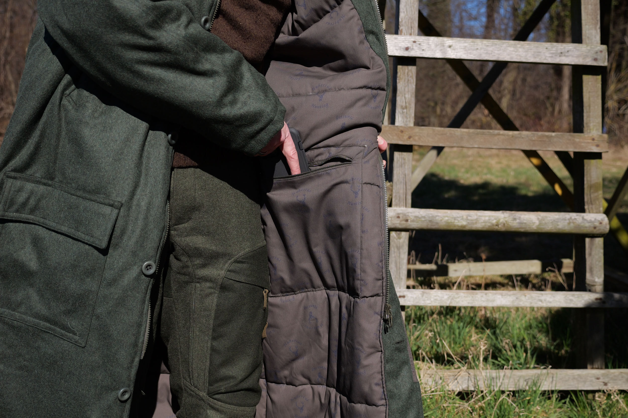 Hubertus Loden-Ansitzmantel Forest (oliv)