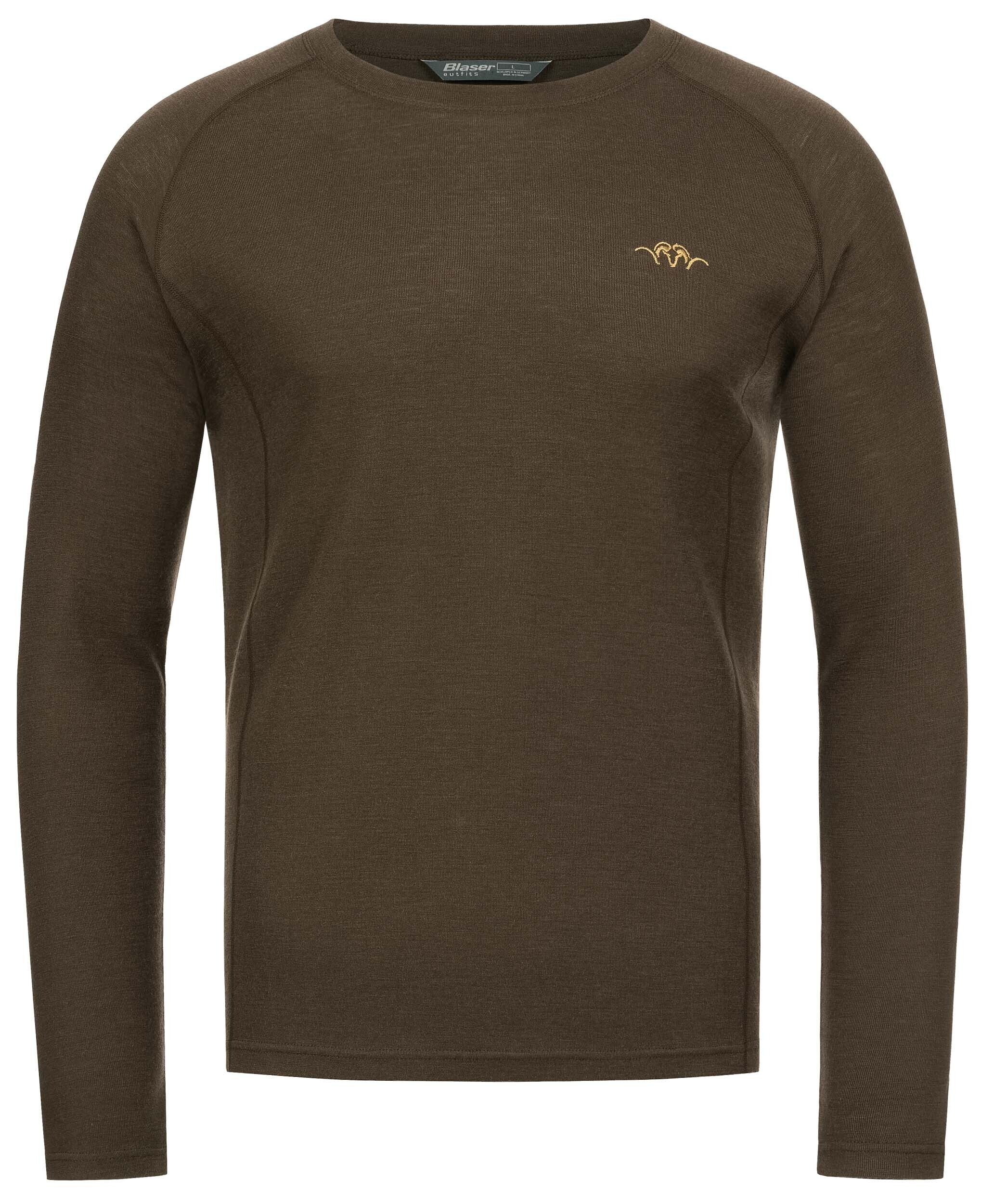 Blaser Merino Base Layer Roundneck Jonar (dunkelbraun)