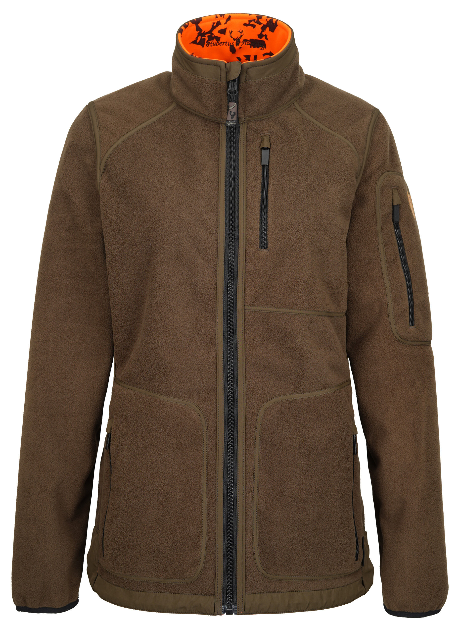 Hubertus Damen-Warnwendefleecejacke Pirsch 2 (oliv/orange)
