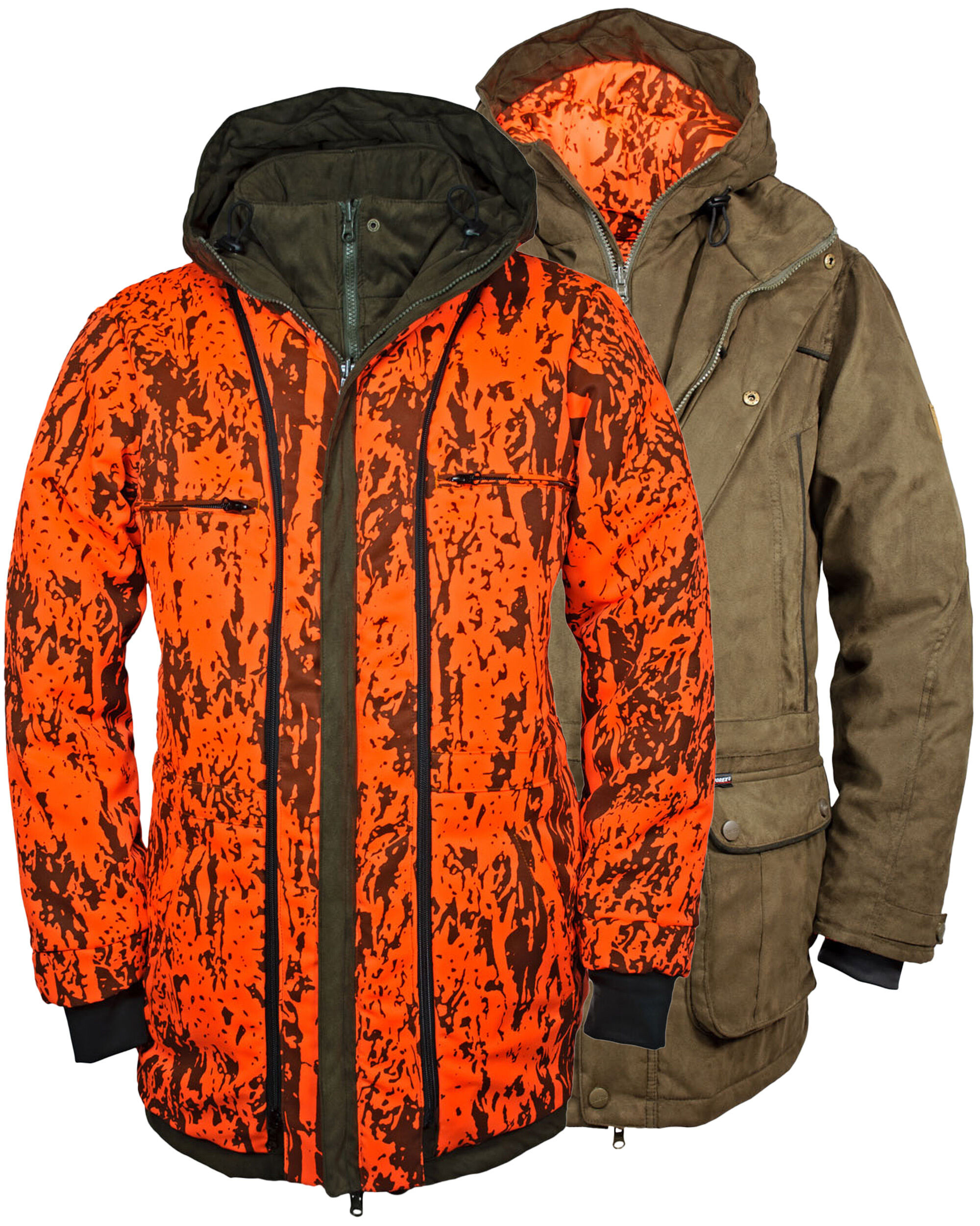 Hubertus Micro Camo Wendejacke Janus (oliv/orange)