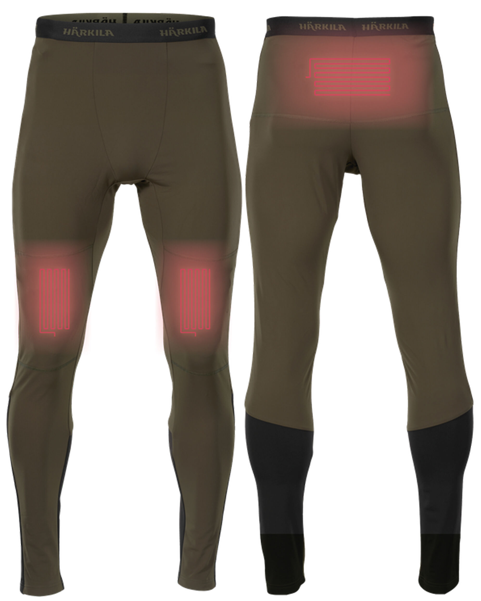 Härkila Heat Heizunterhose USB-C (Willow green/Black)