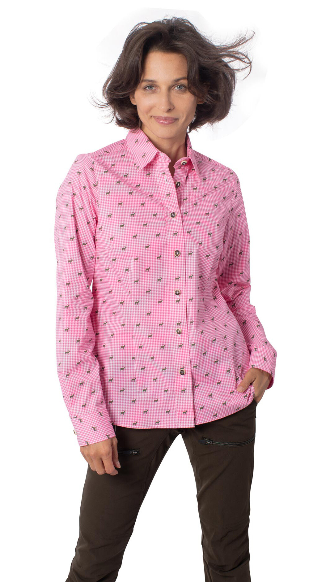 Skogen Jagdbluse Hirschmotiv (pink)