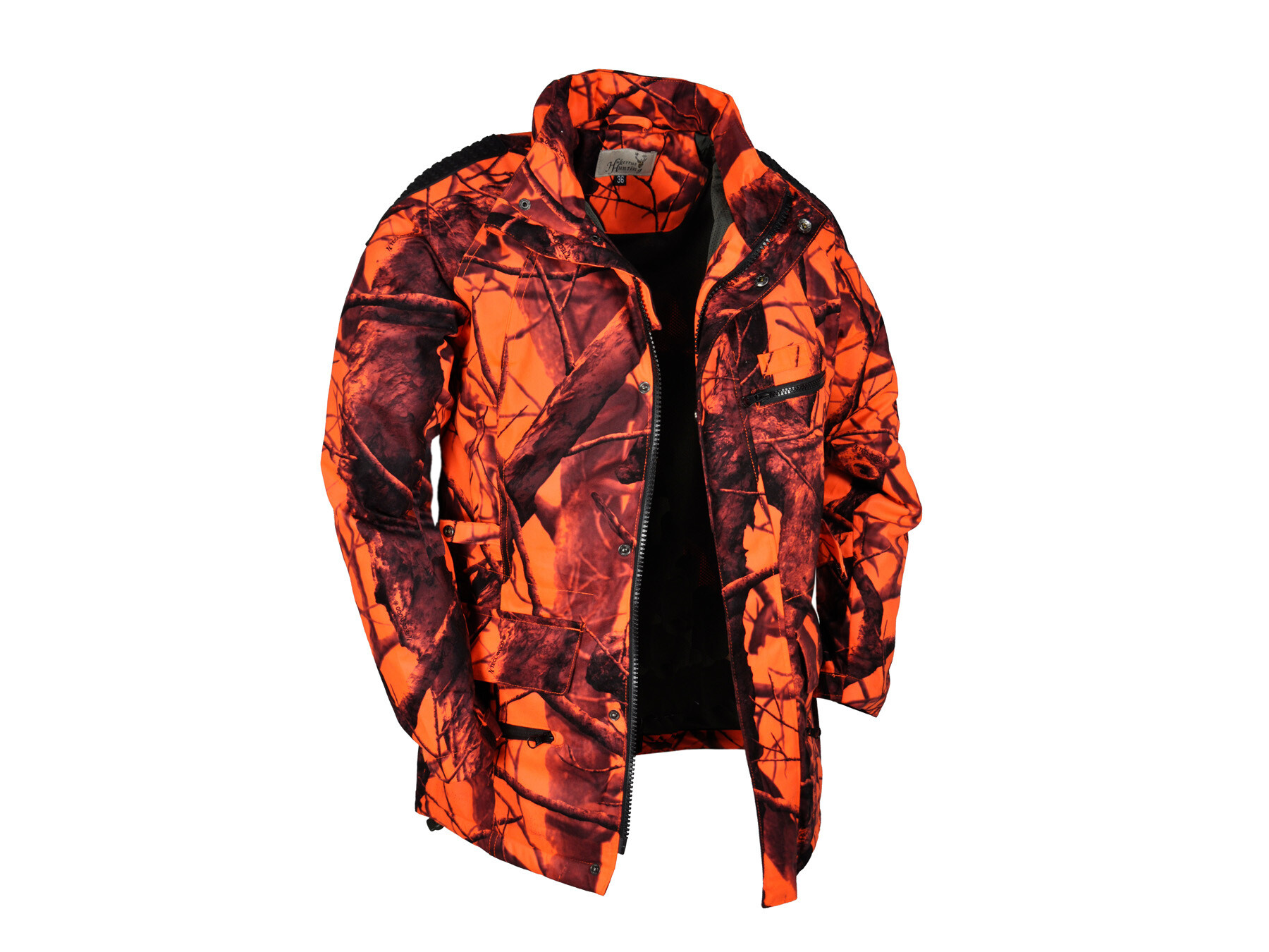 Hubertus Signal-Tarnjacke Damen wasserdicht (orange/schwarz)