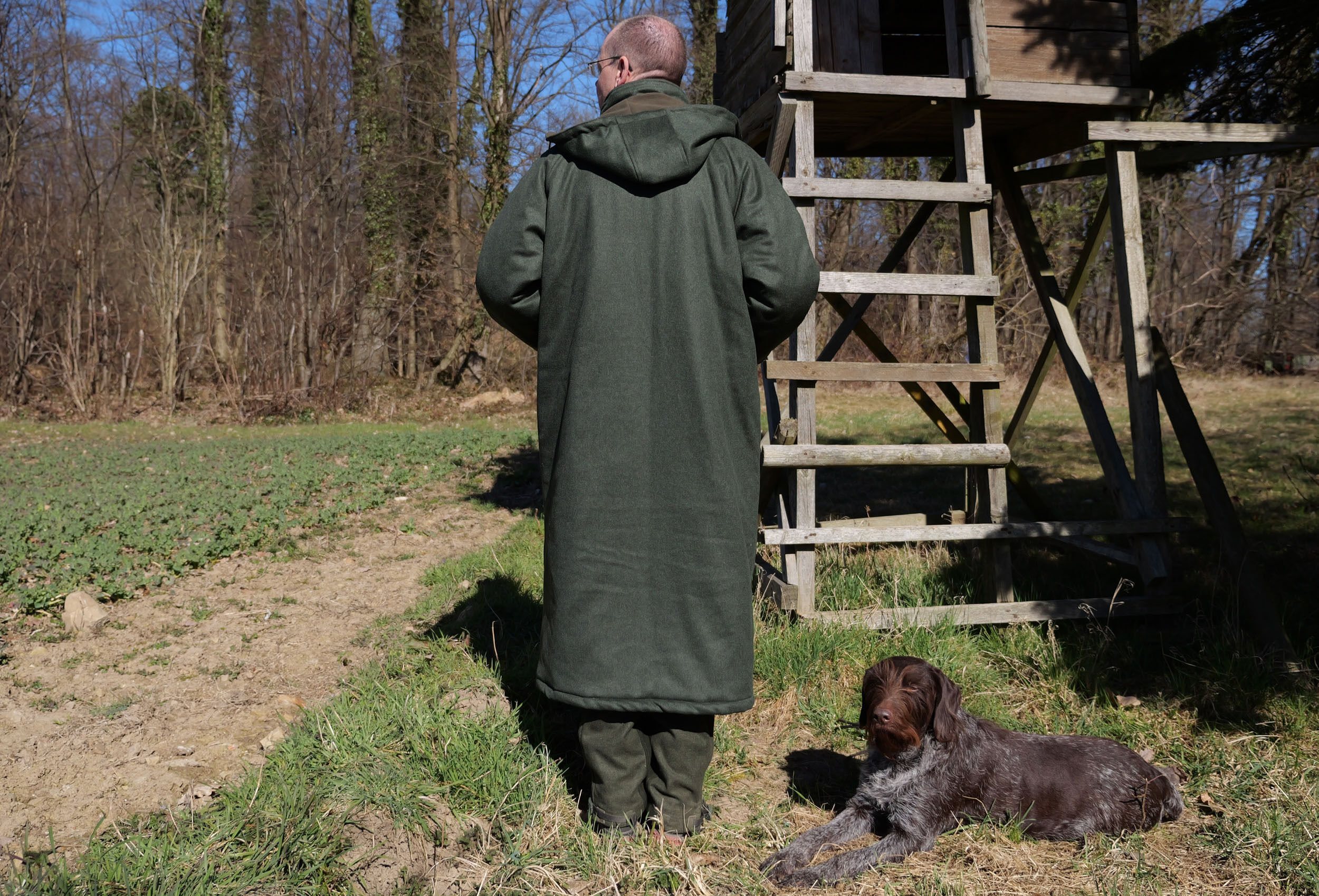 Hubertus Loden-Ansitzmantel Forest (oliv)