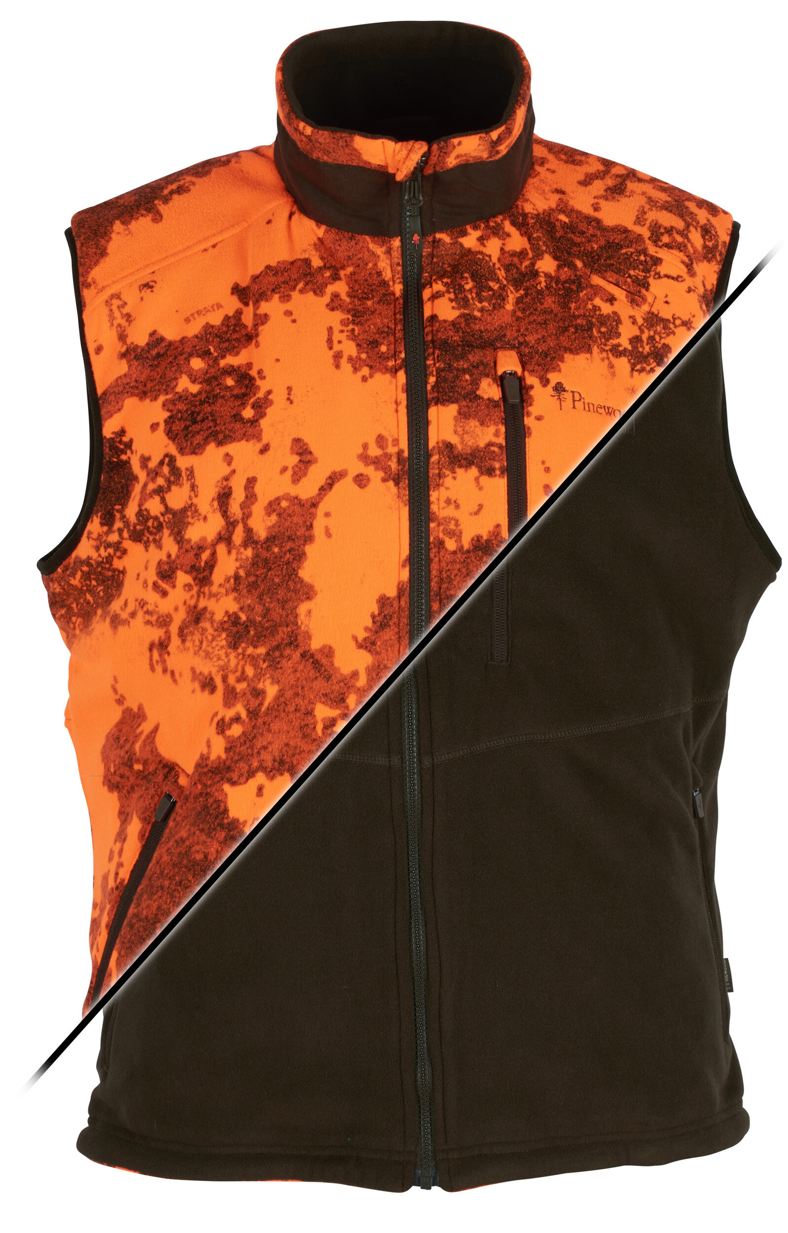 Pinewood Smaland Fleece-Wendeweste (Strata Blaze/H.Green)