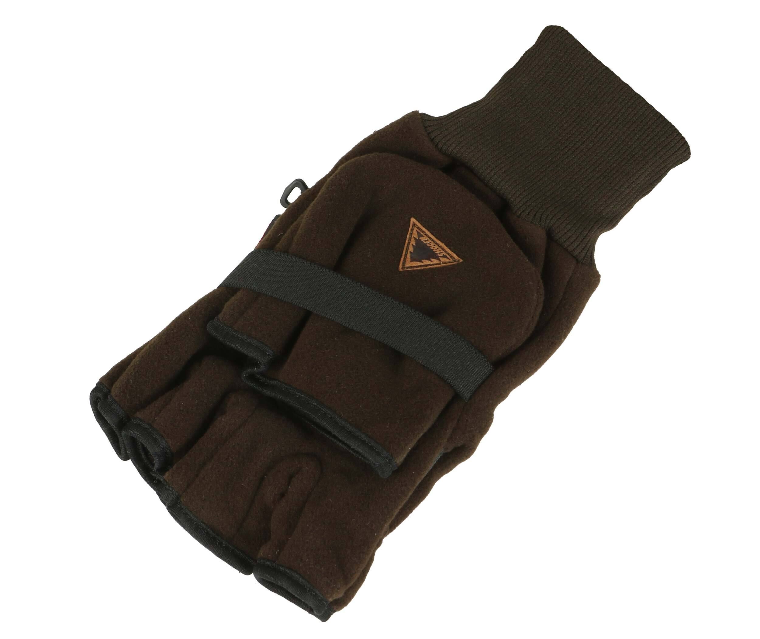 Skogen Fleece-Fingerhandschuhe mit Fäustel (braun) Skogen Fleece-Fingerhandschuhe mit Fäustel (braun)