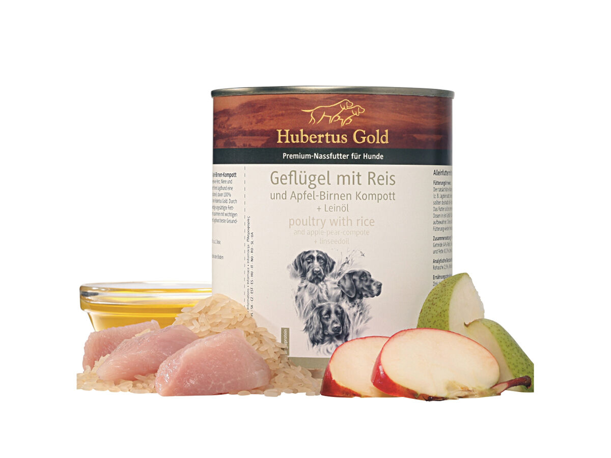 Hubertus Gold Nassfutter Geflügel mit Reis (6 Dosen) Hubertus Gold Nassfutter Geflügel mit Reis (6 Dosen)