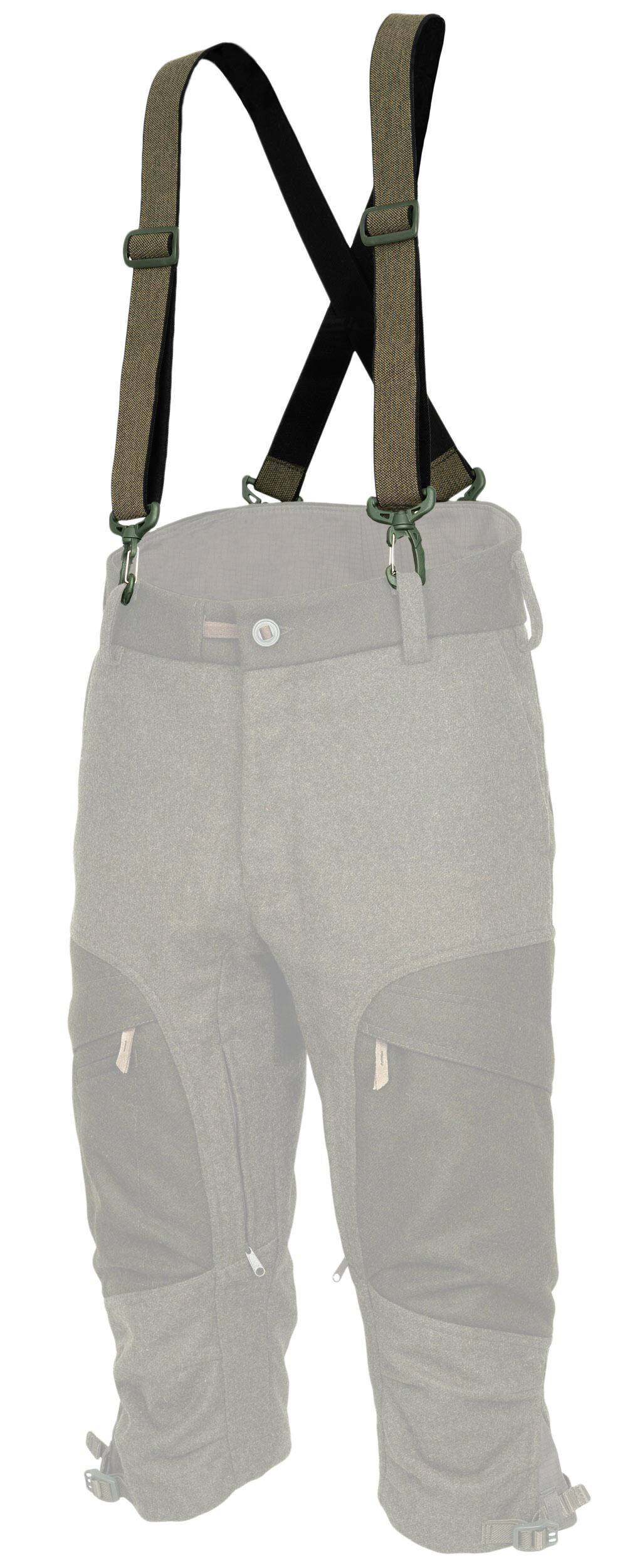 Jagdhund Hosenträger Karabiner (oliv)