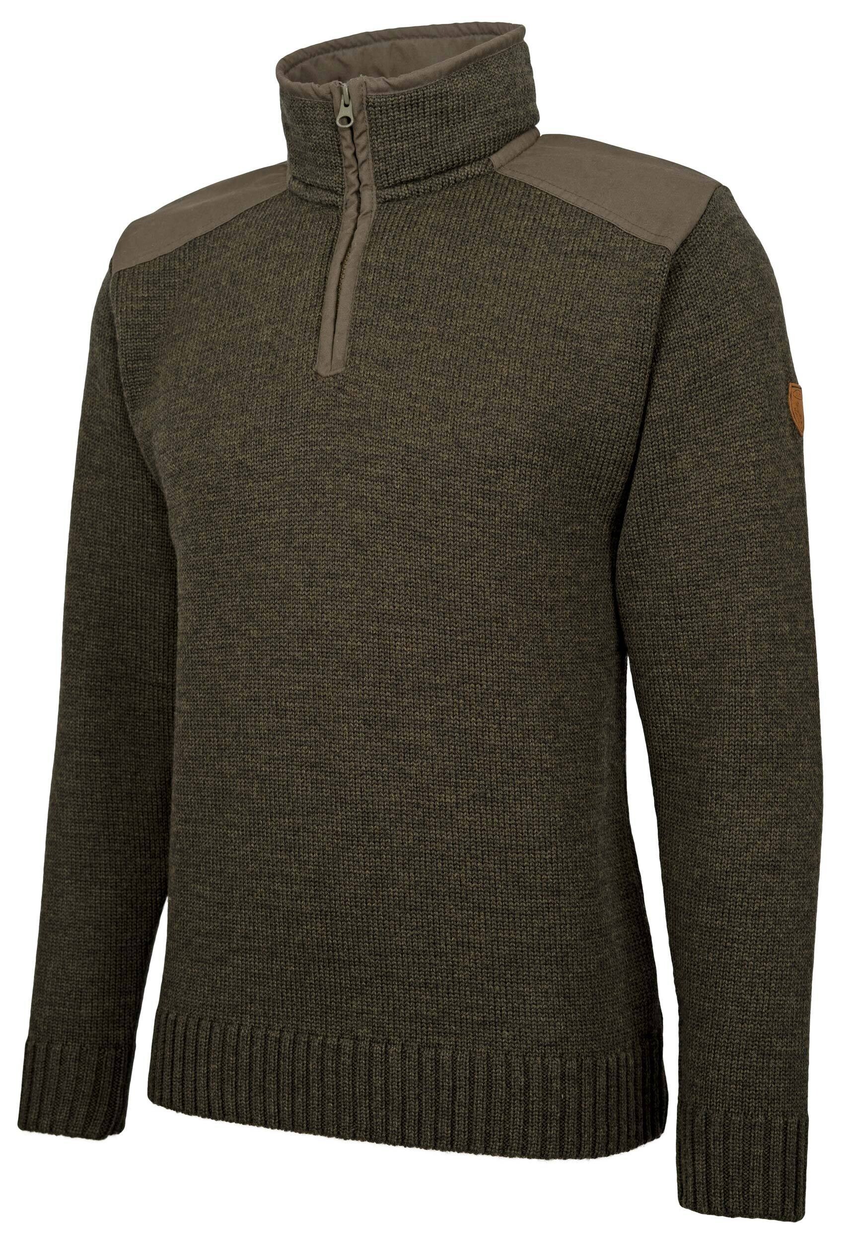 Hubertus Merino-Troyer mit Besatz (oliv/braun)