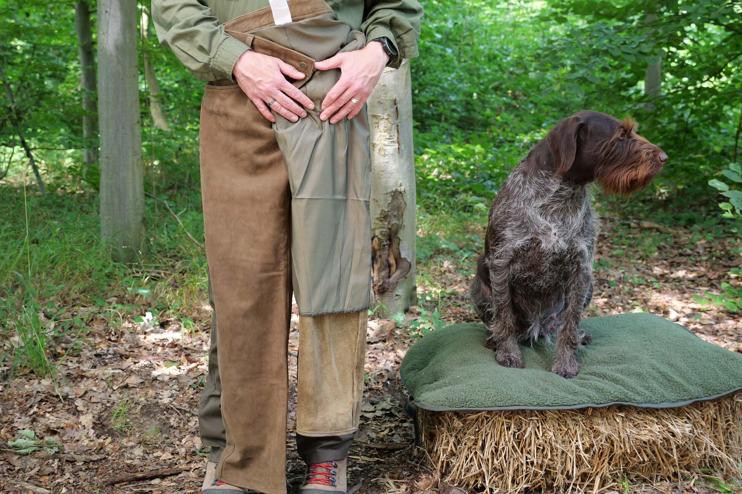 Hubertus Five-Pocket Lederhose Trapper (oliv)