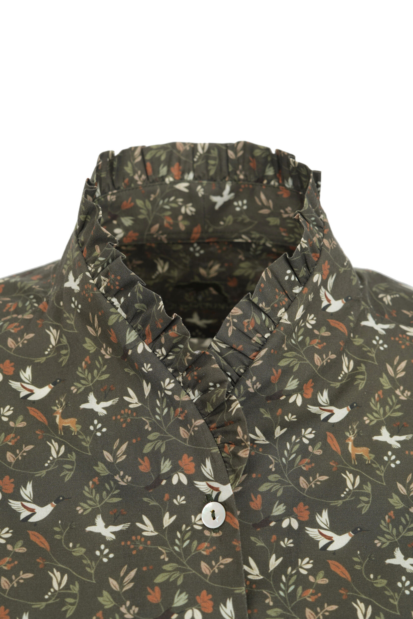 Jagdhund Rüschenbluse Klara (oliv)