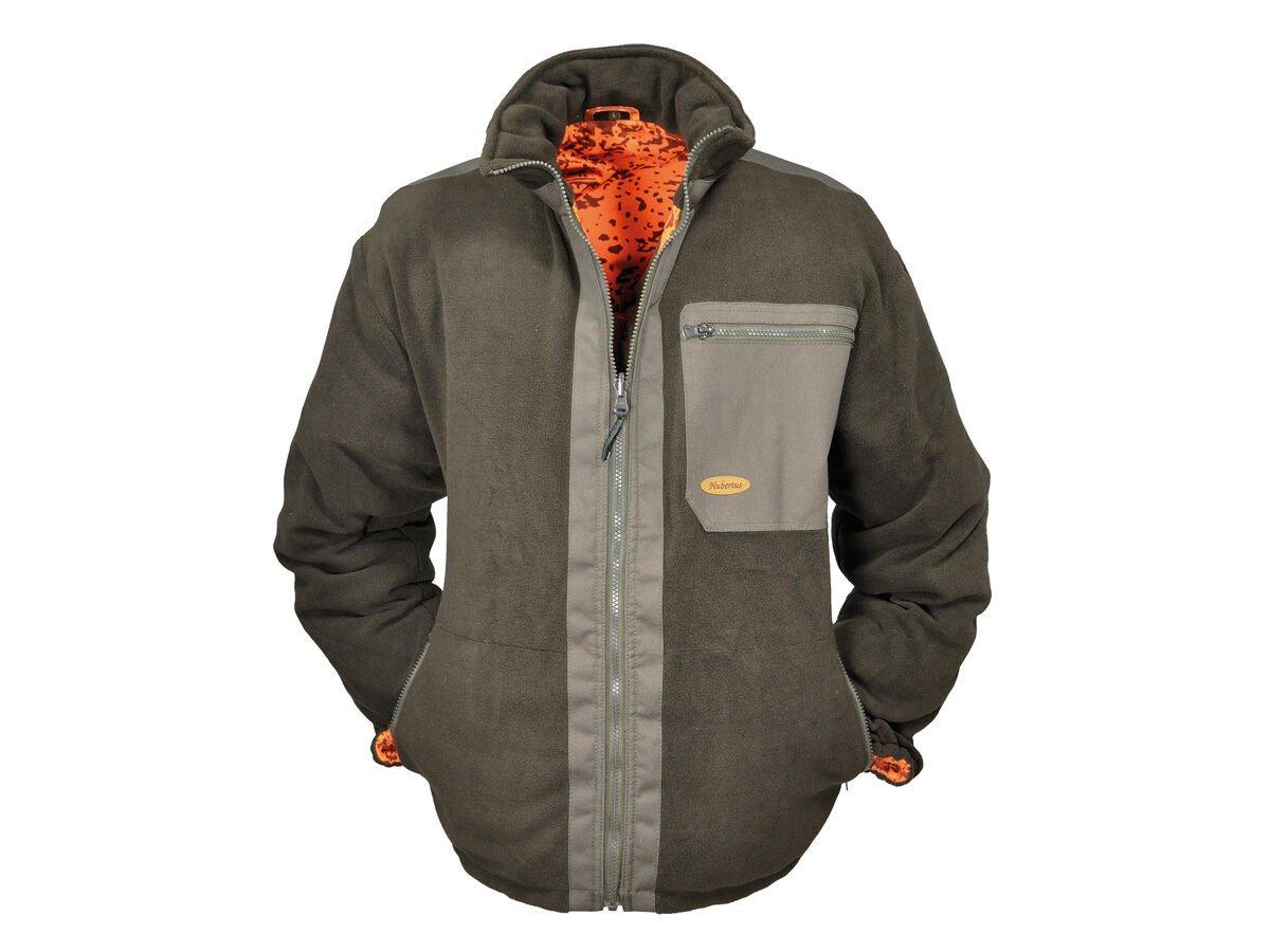 Hubertus Warn-Wendejacke Fleece Drückjagd (orange/oliv)