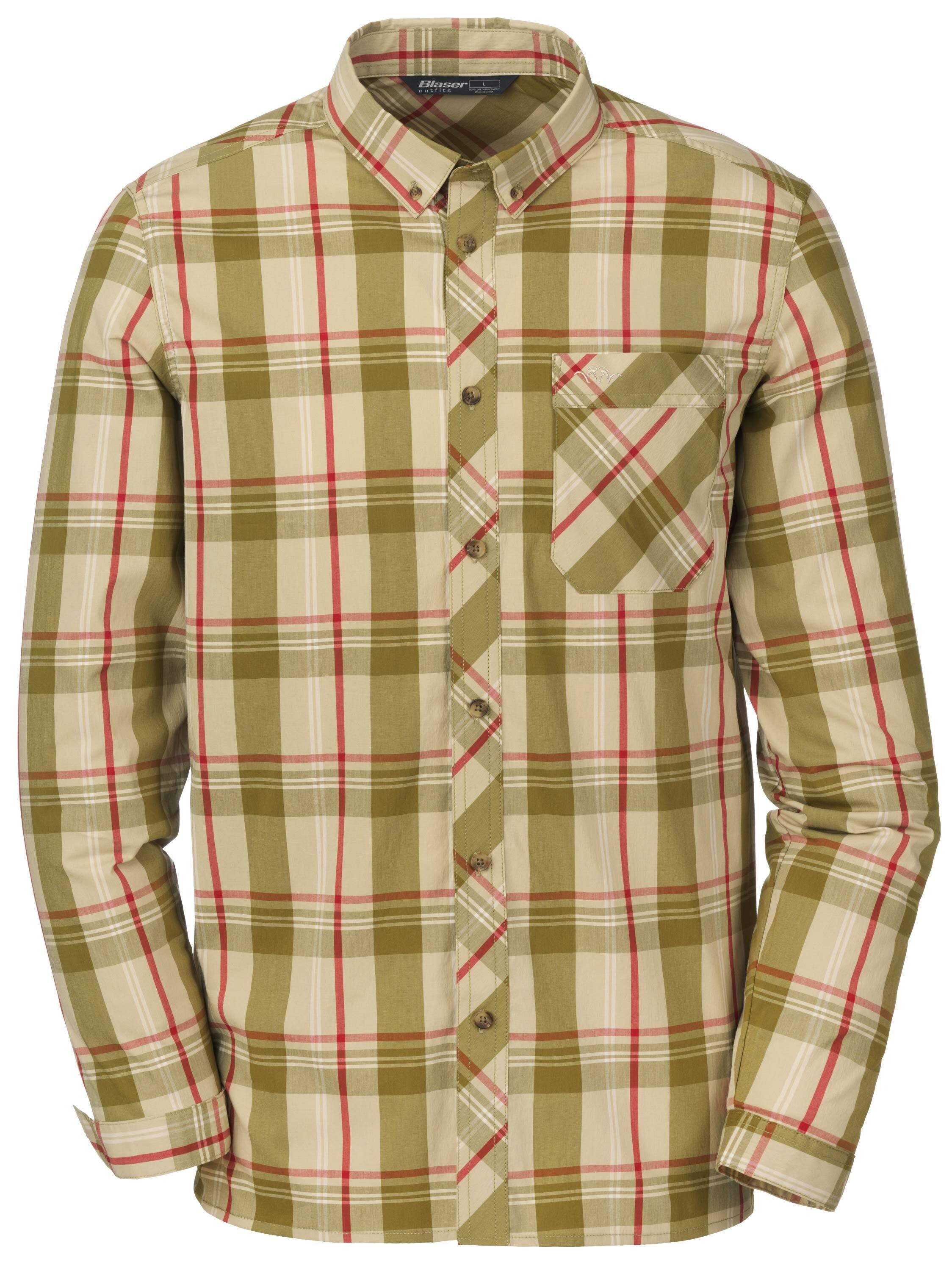 Blaser Stretch-Hemd Harald (oliv/beige)