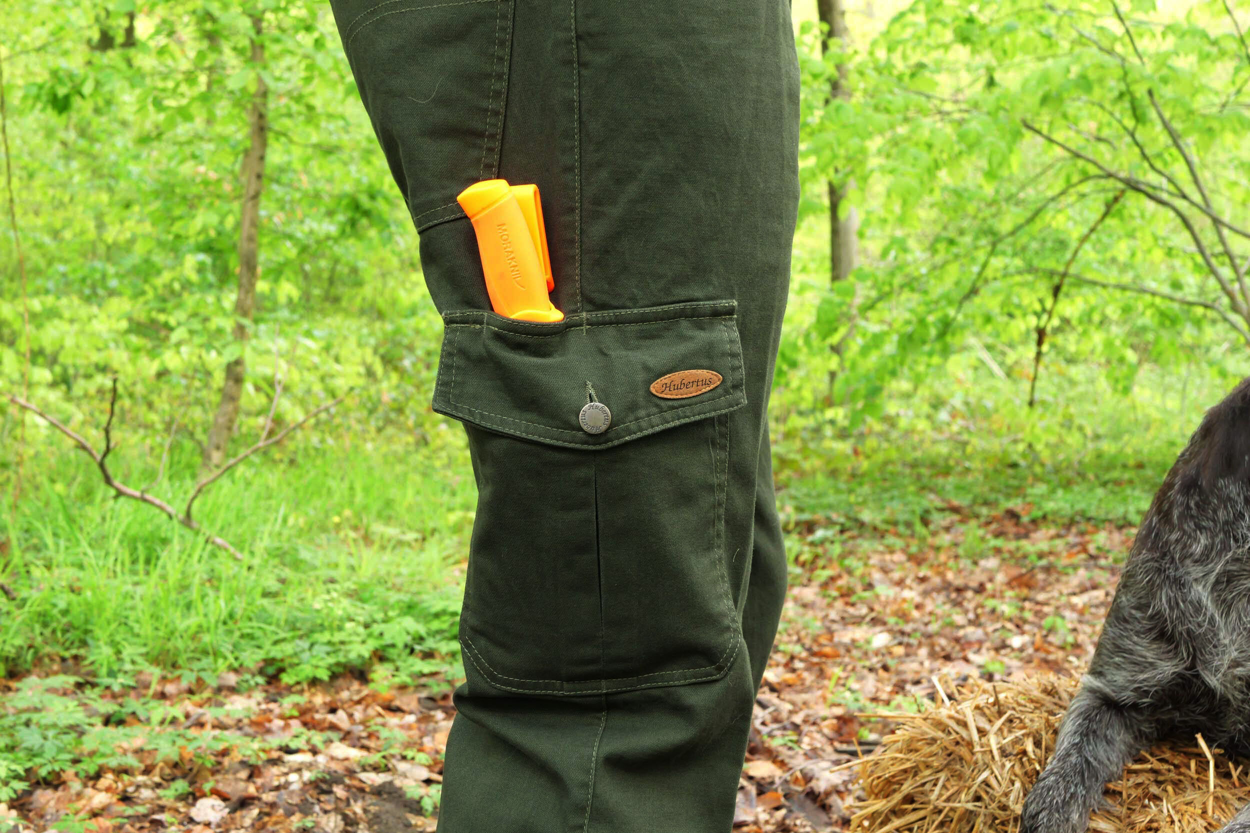 Hubertus Stretch Jagdjeans mit Beintasche (grün)