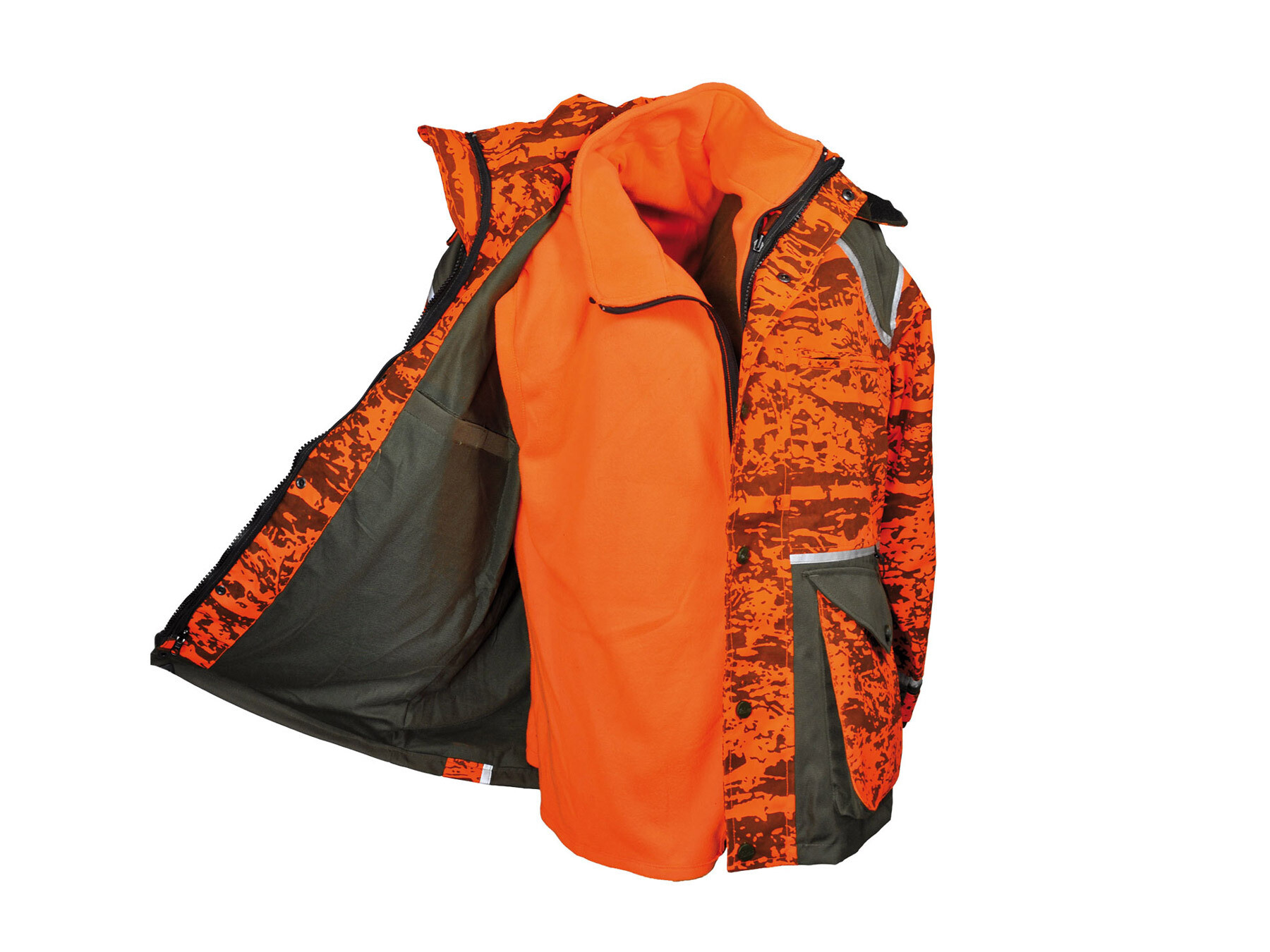 Hubertus Hundeführerjacke Sicherheit (oliv/orange)