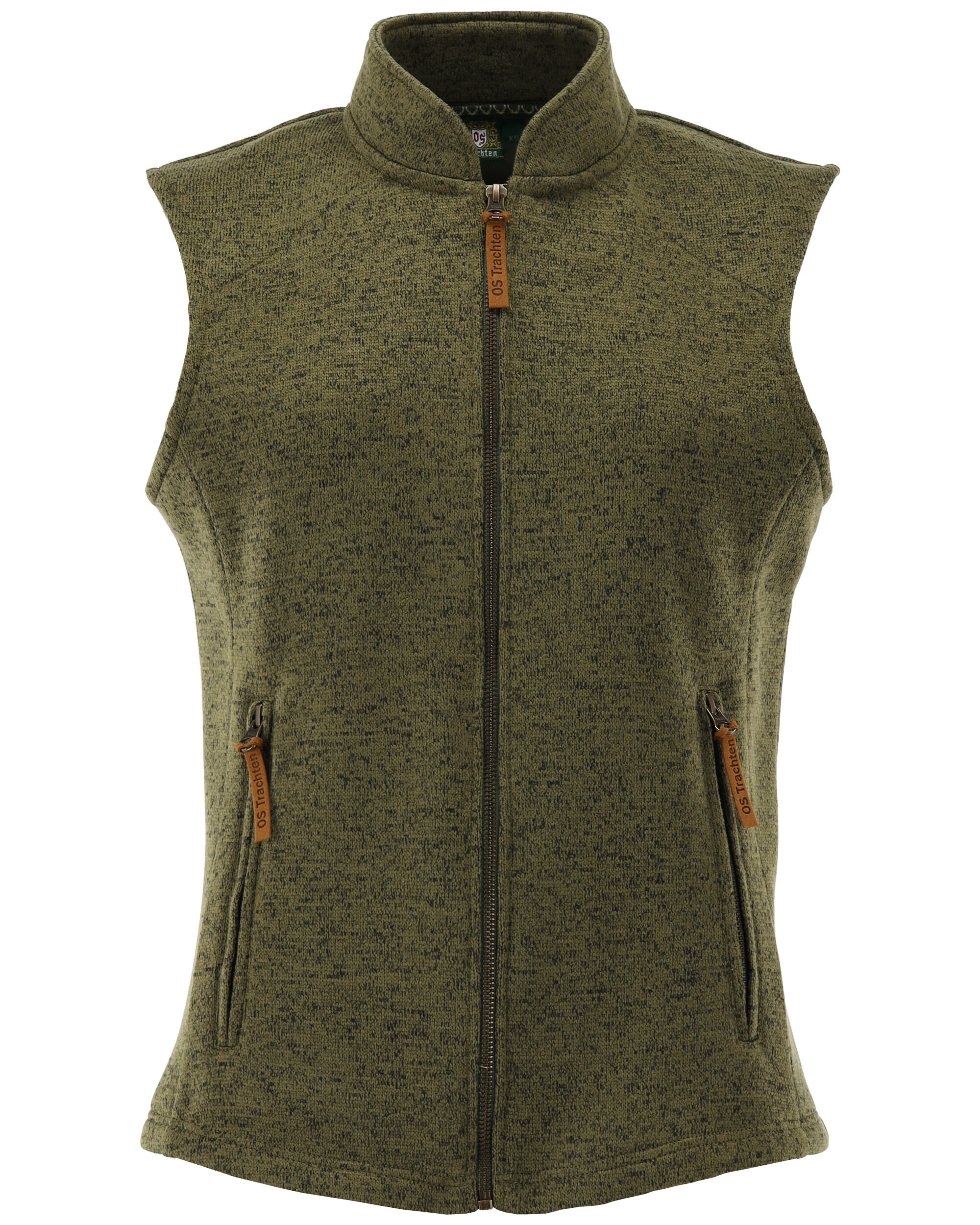 OS Trachten Damenweste Strick-Fleece (oliv)
