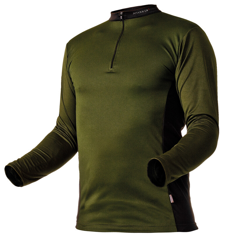 Pfanner Zipp-Neck Langarm Shirt (Olive)