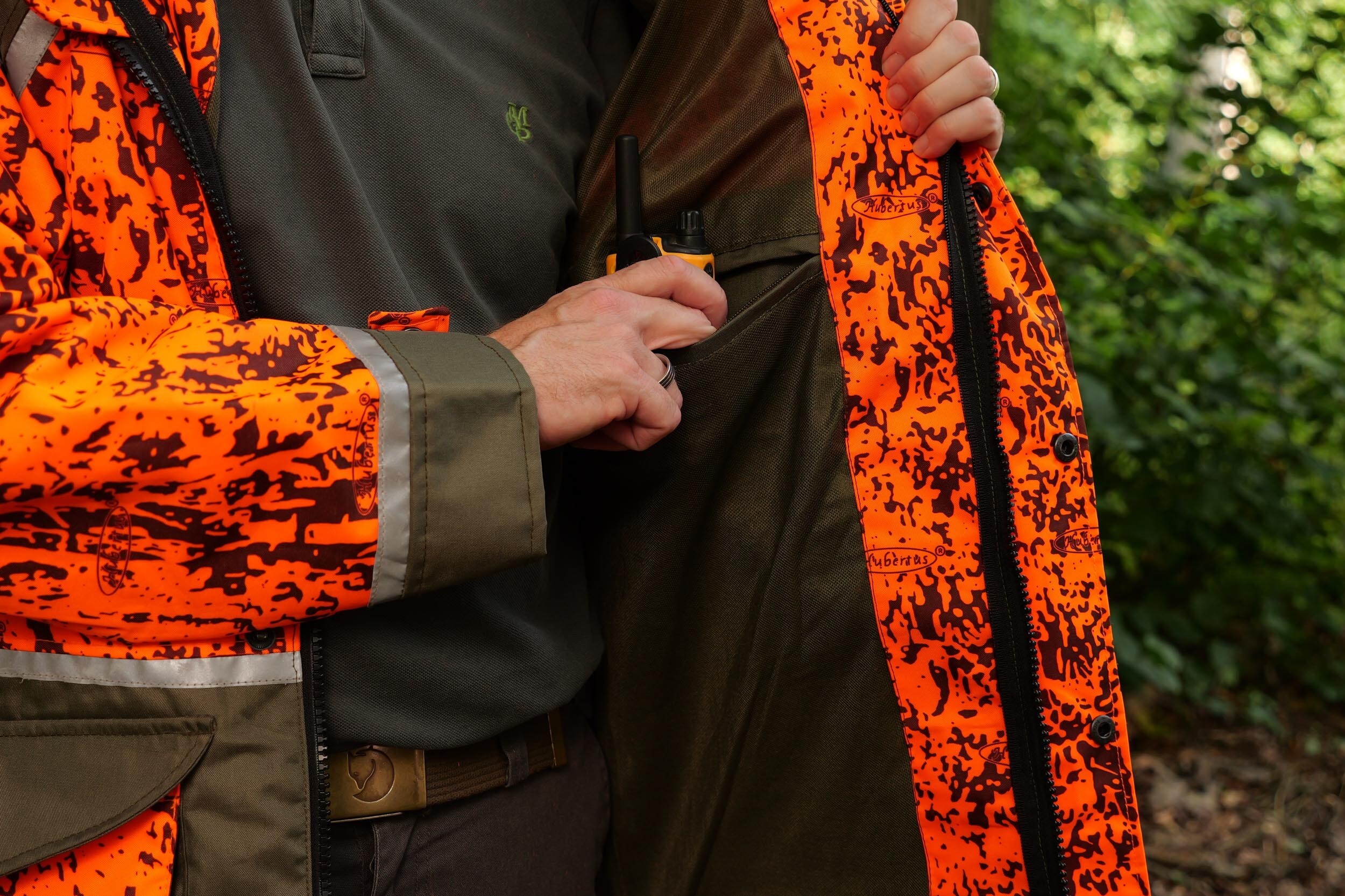 Hubertus Hundeführerjacke Sicherheit (oliv/orange)