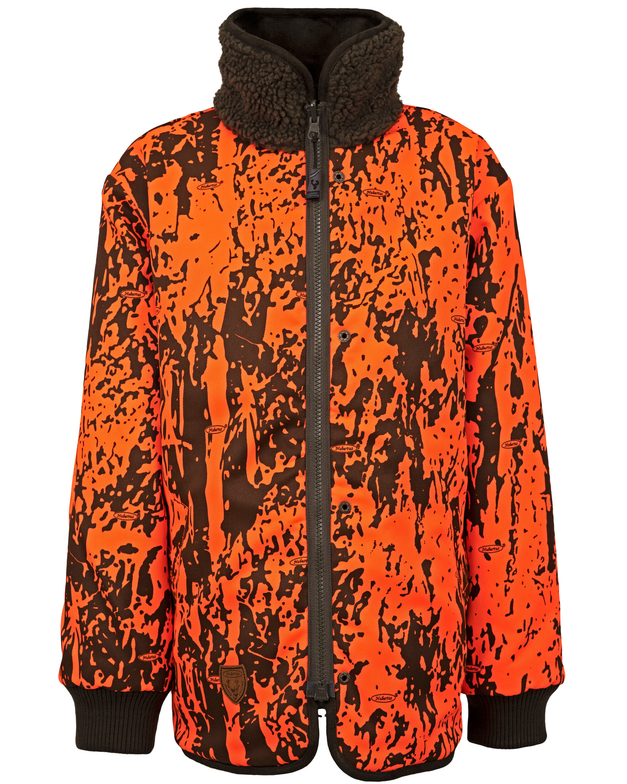 Hubertus Frischling Wende-Faserpelzjacke Kinder (orange/oliv)