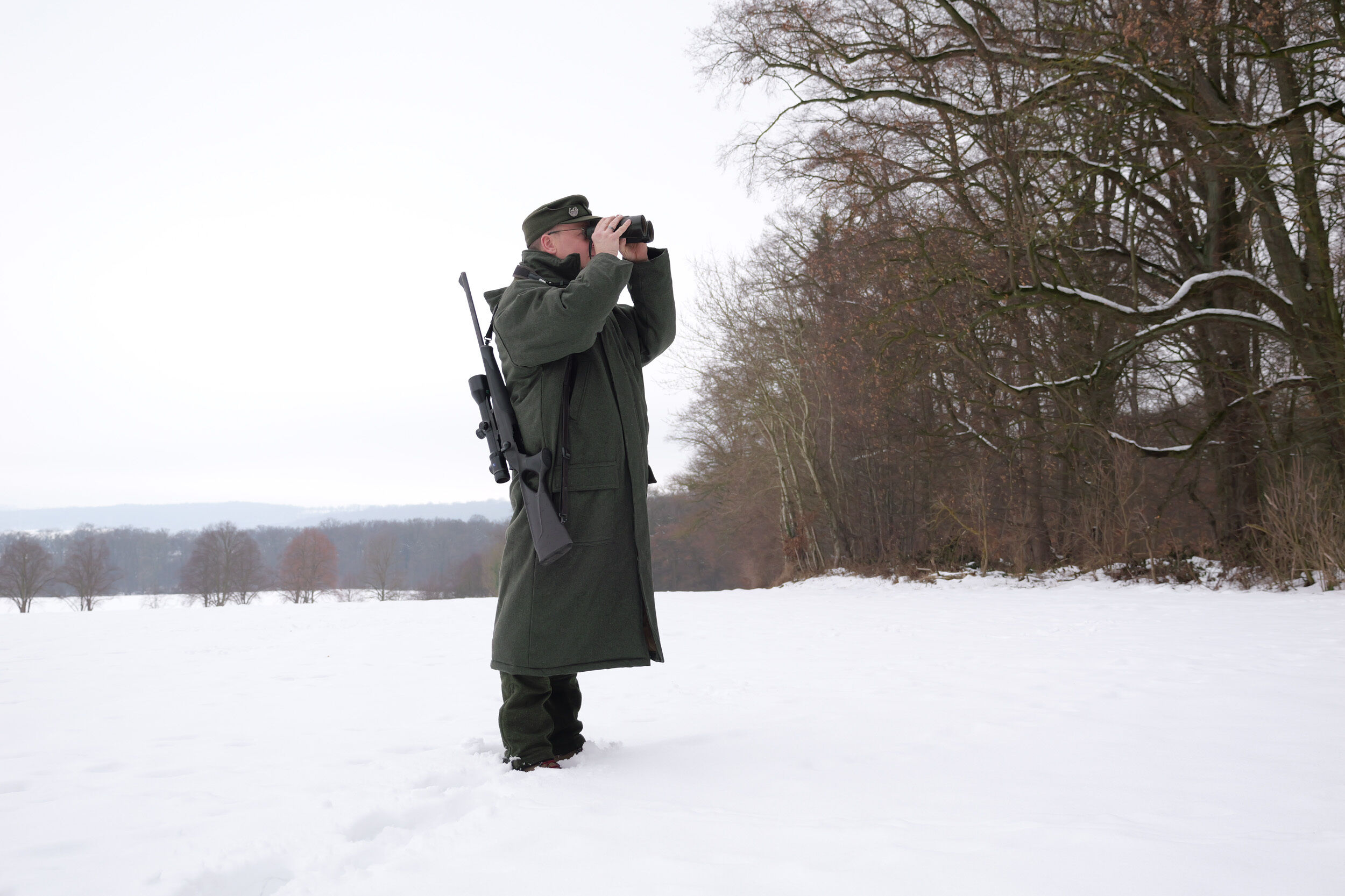 Hubertus Loden-Ansitzmantel Forest (oliv)