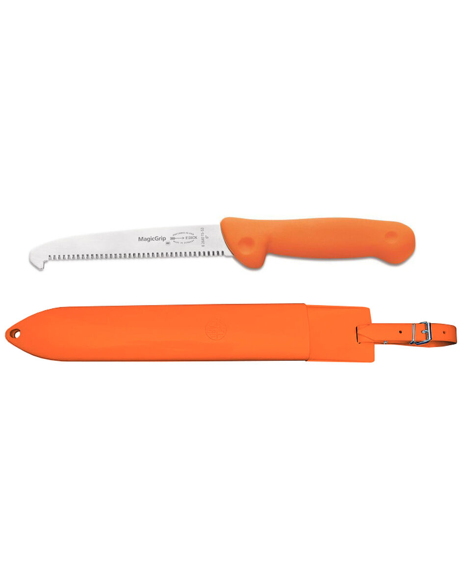 Dick Jagdknochensäge mit Messerscheide (orange)