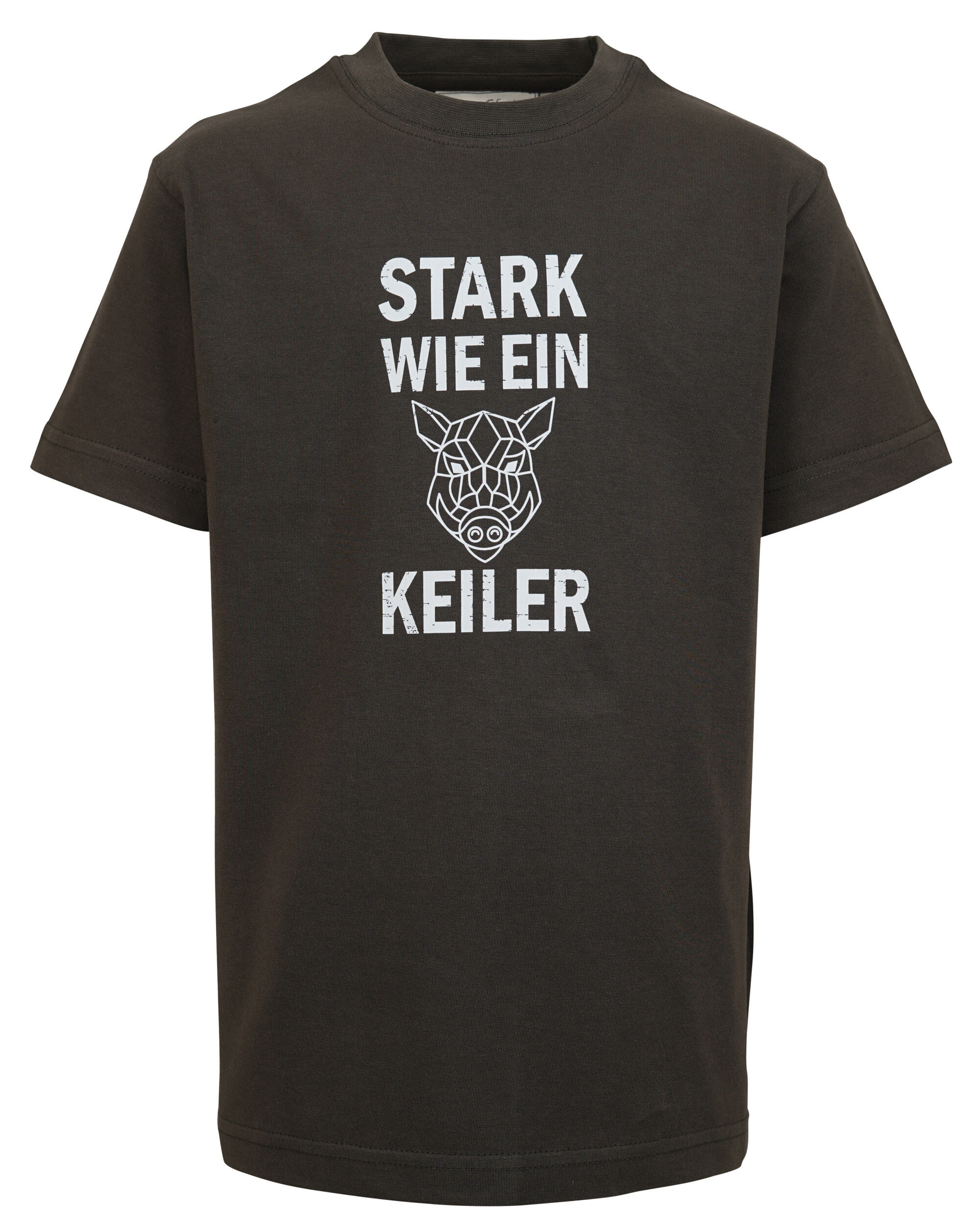 Hubertus Kinder-T-Shirt Keiler-Spruch (oliv)