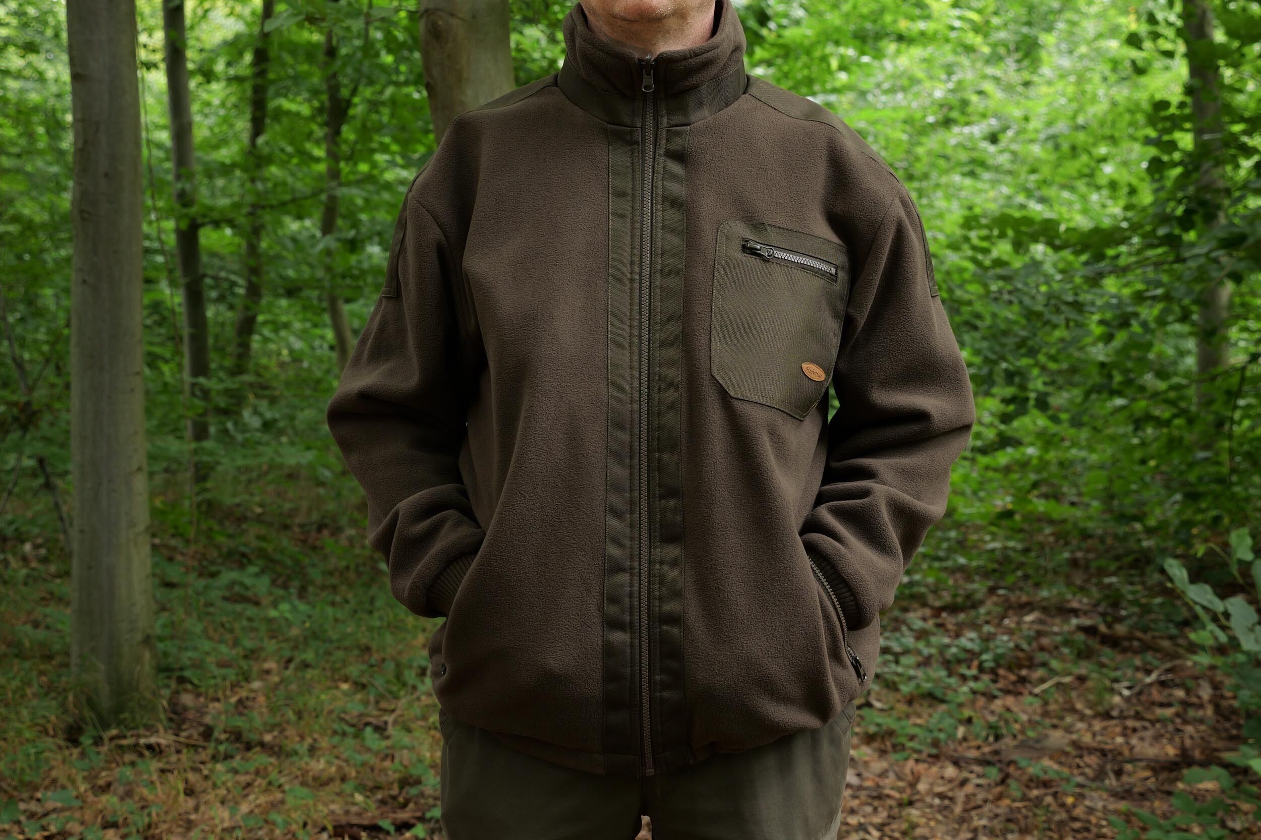 Hubertus Warn-Wendejacke Fleece Drückjagd (orange/oliv)