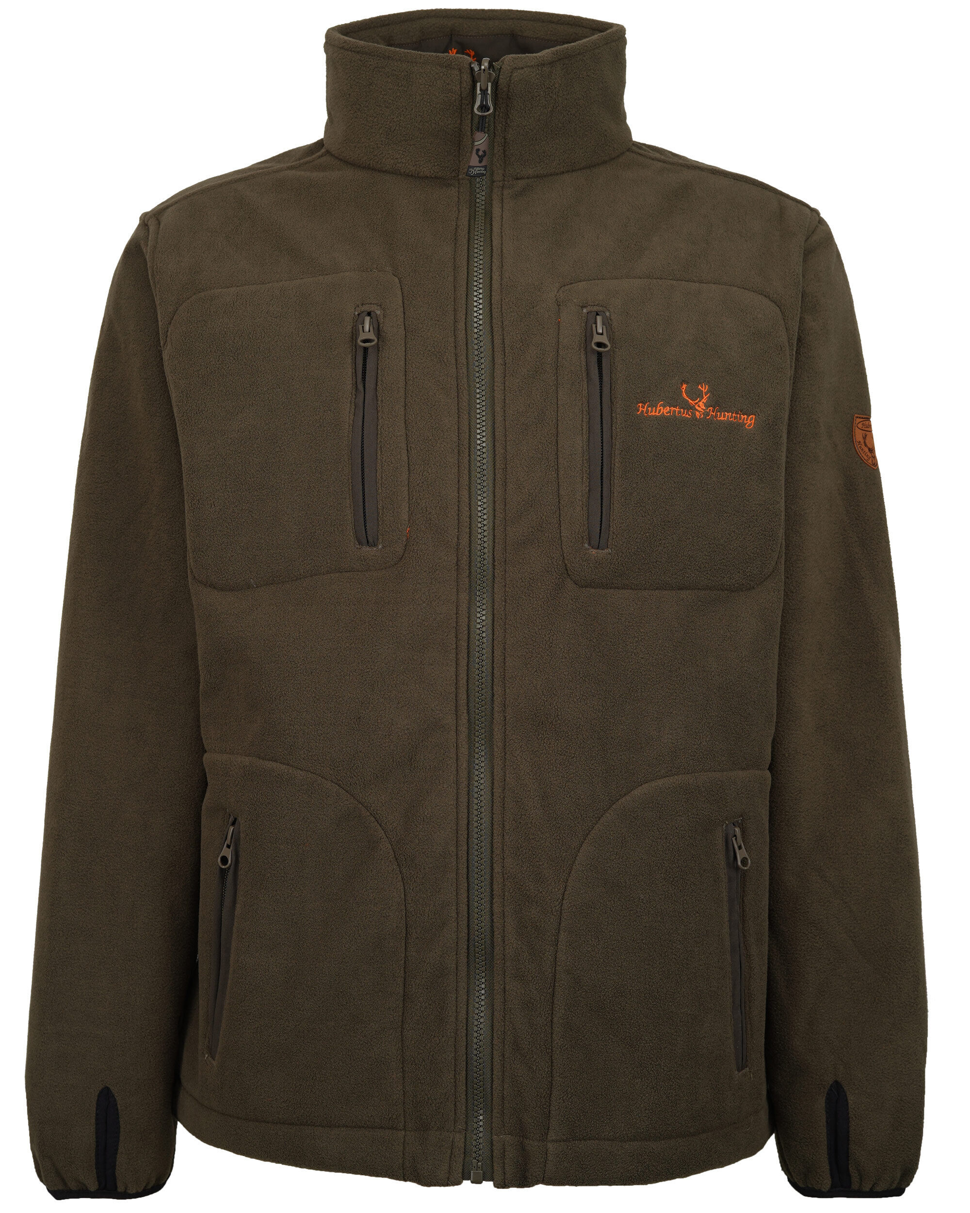 Hubertus Warn-Wende-Fleecejacke Windblocker (orange/oliv)