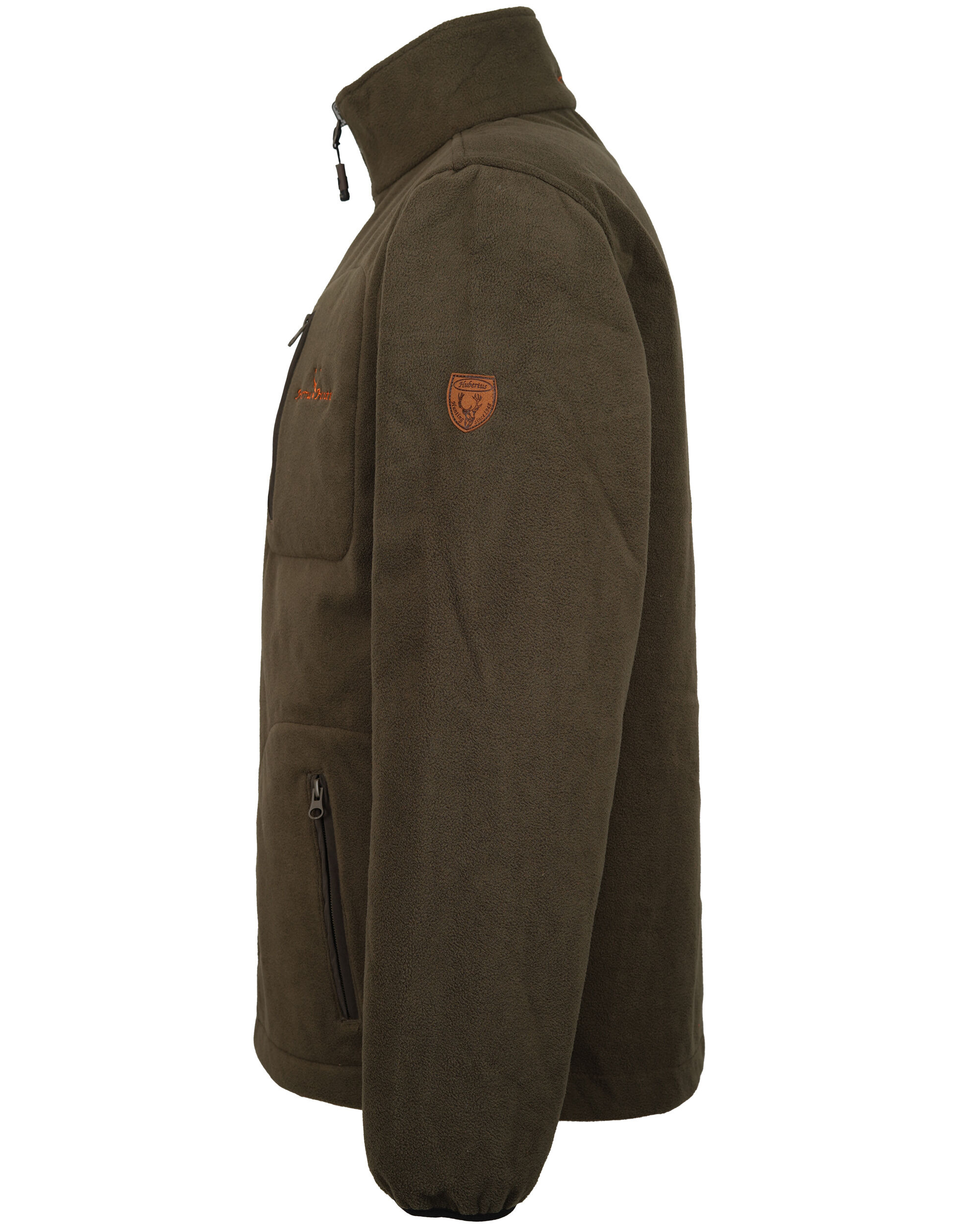 Hubertus Warn-Wende-Fleecejacke Windblocker (orange/oliv)