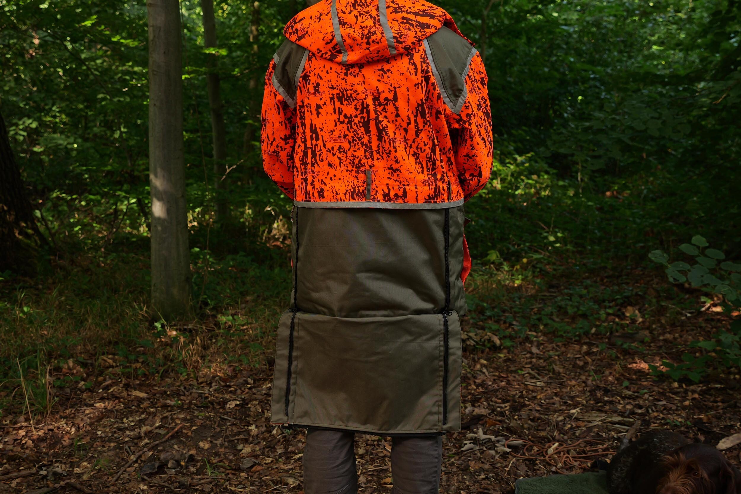 Hubertus Hundeführerjacke Sicherheit (oliv/orange)