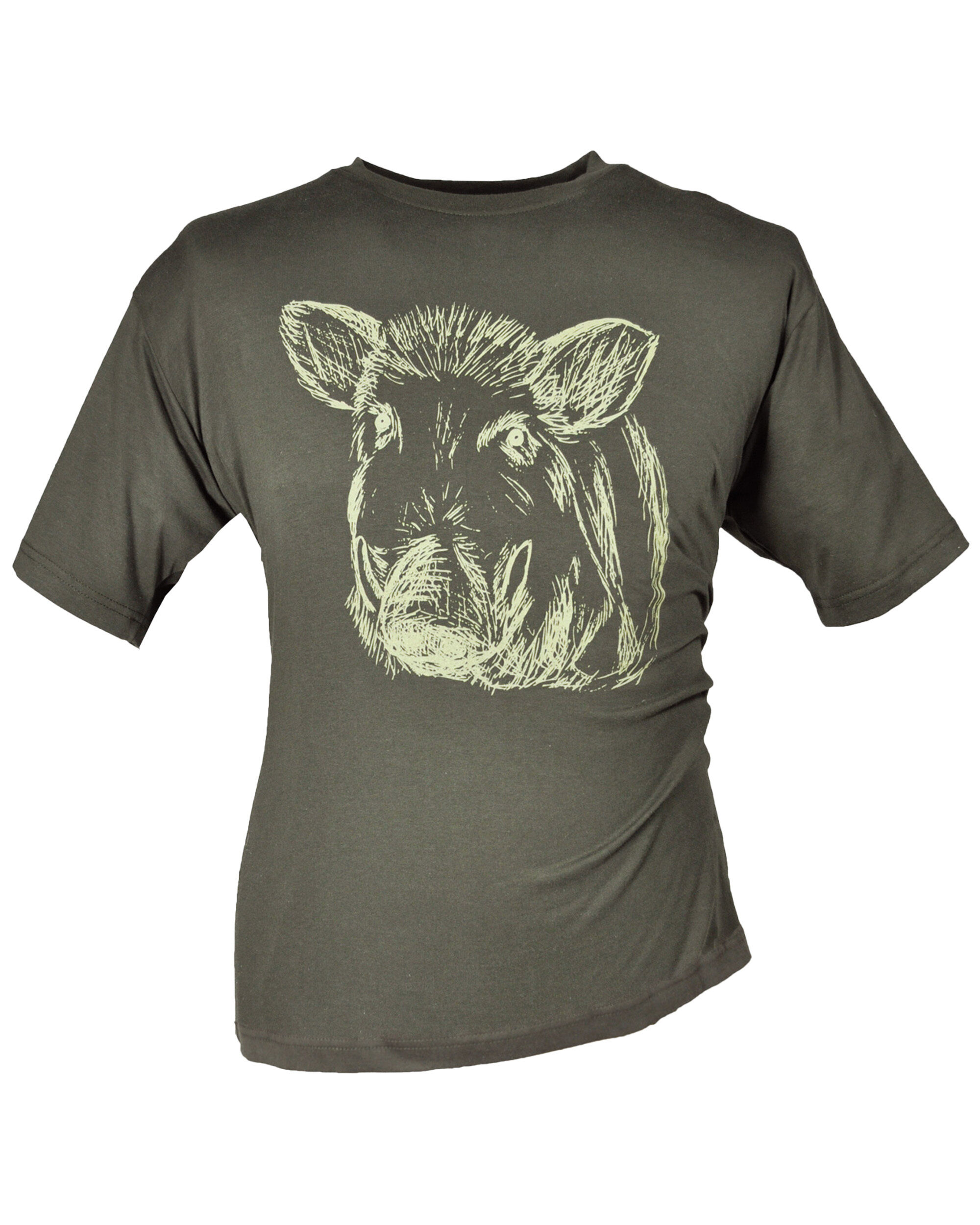 Hubertus Kinder-T-Shirt Keilerkopf (oliv)