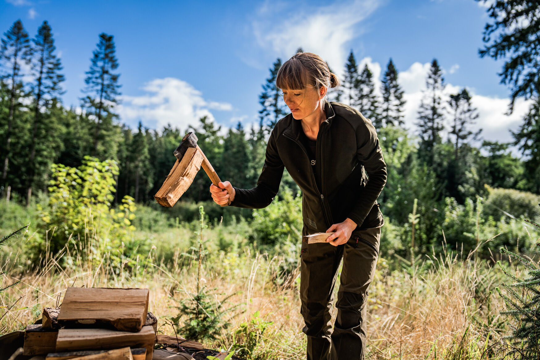 Seeland Damen-Stretchhose Larch (green/chocolate)